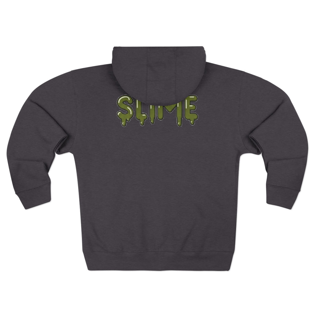 The Slime Shop Zip Hoodie — Heather / Olive Slime-$