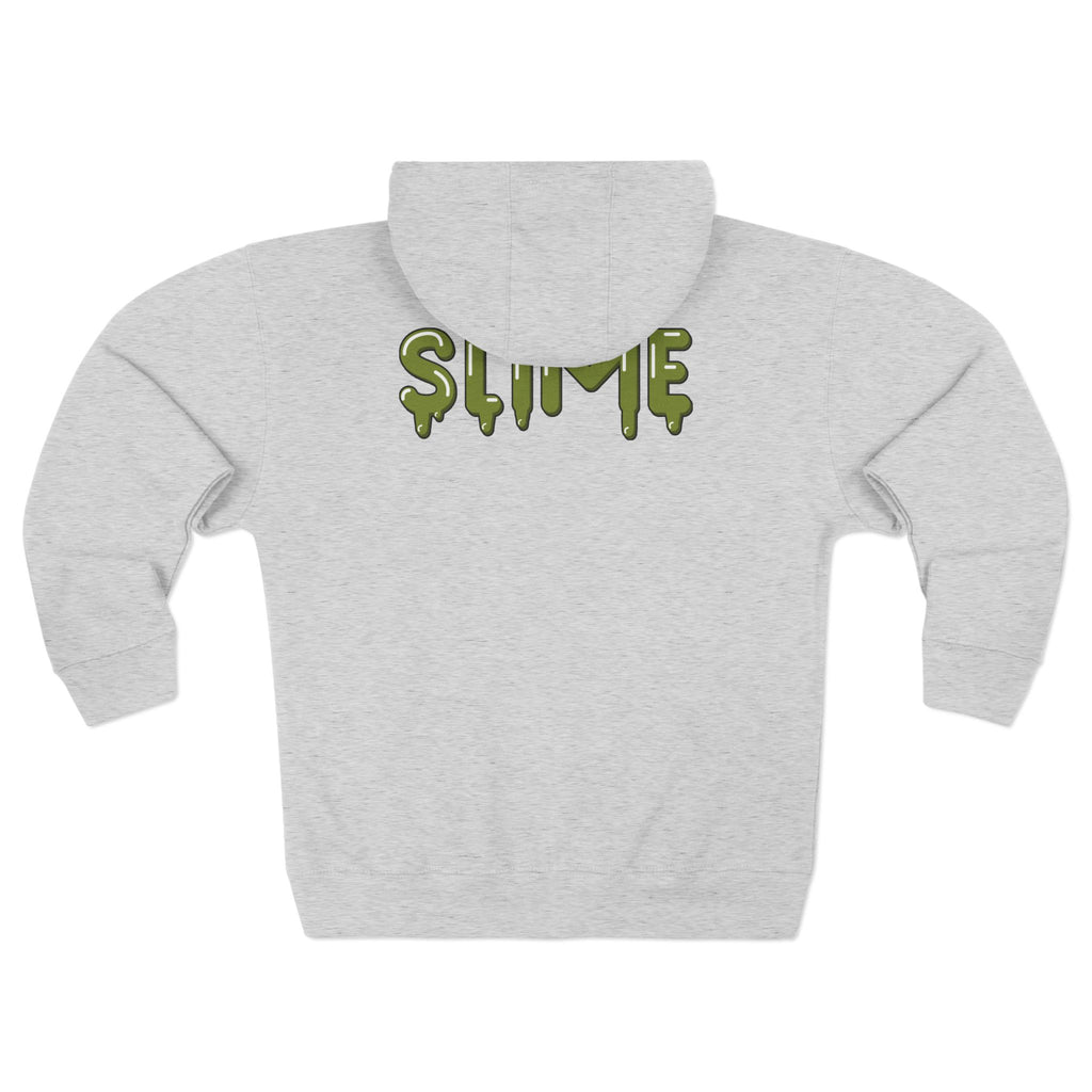The Slime Shop Zip Hoodie — Heather / Olive Slime $