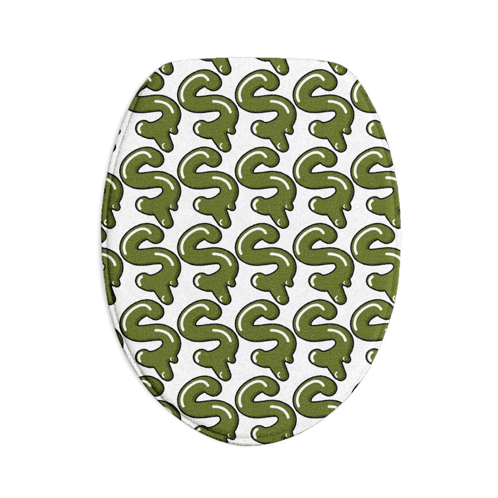 The Slime Shop Bath Mat — White / Olive Slime S (AOP)