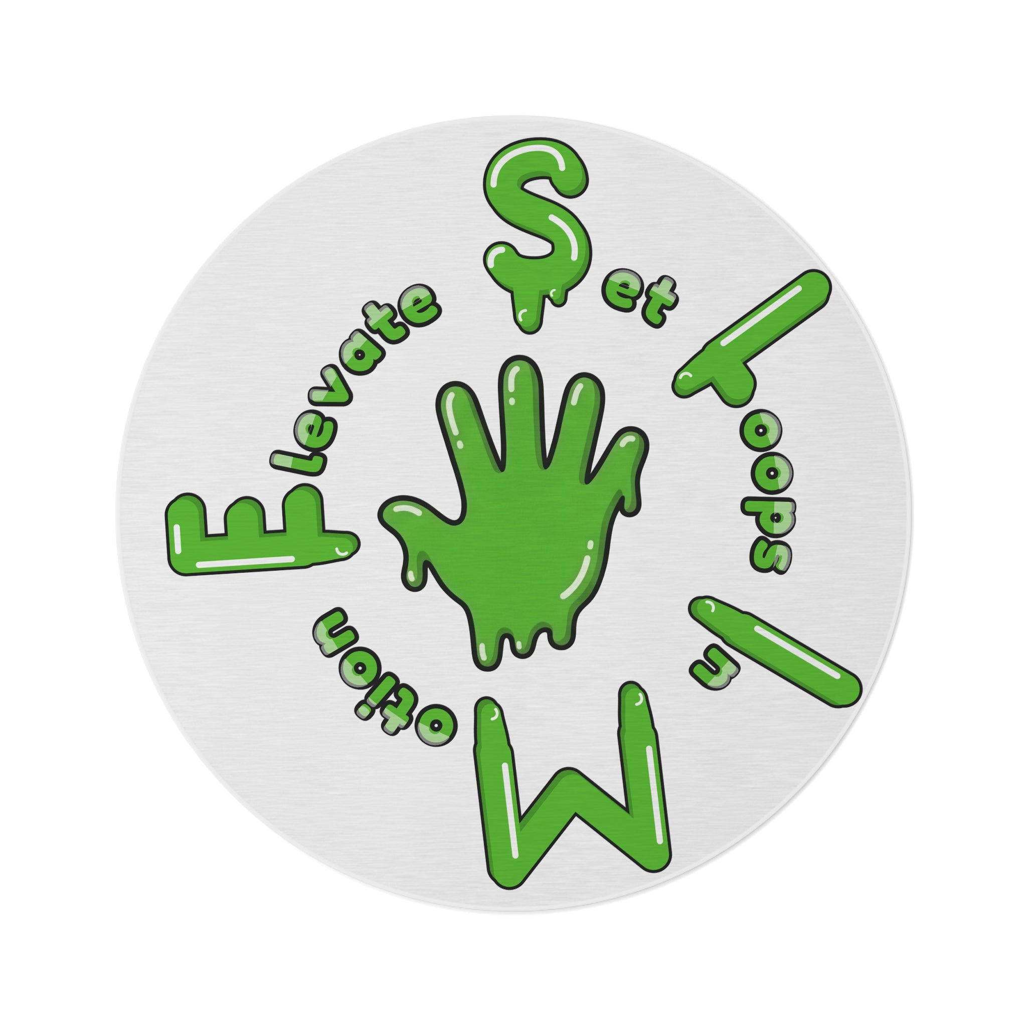 The Slime Shop Round Rug — Hand & Ring (Green)