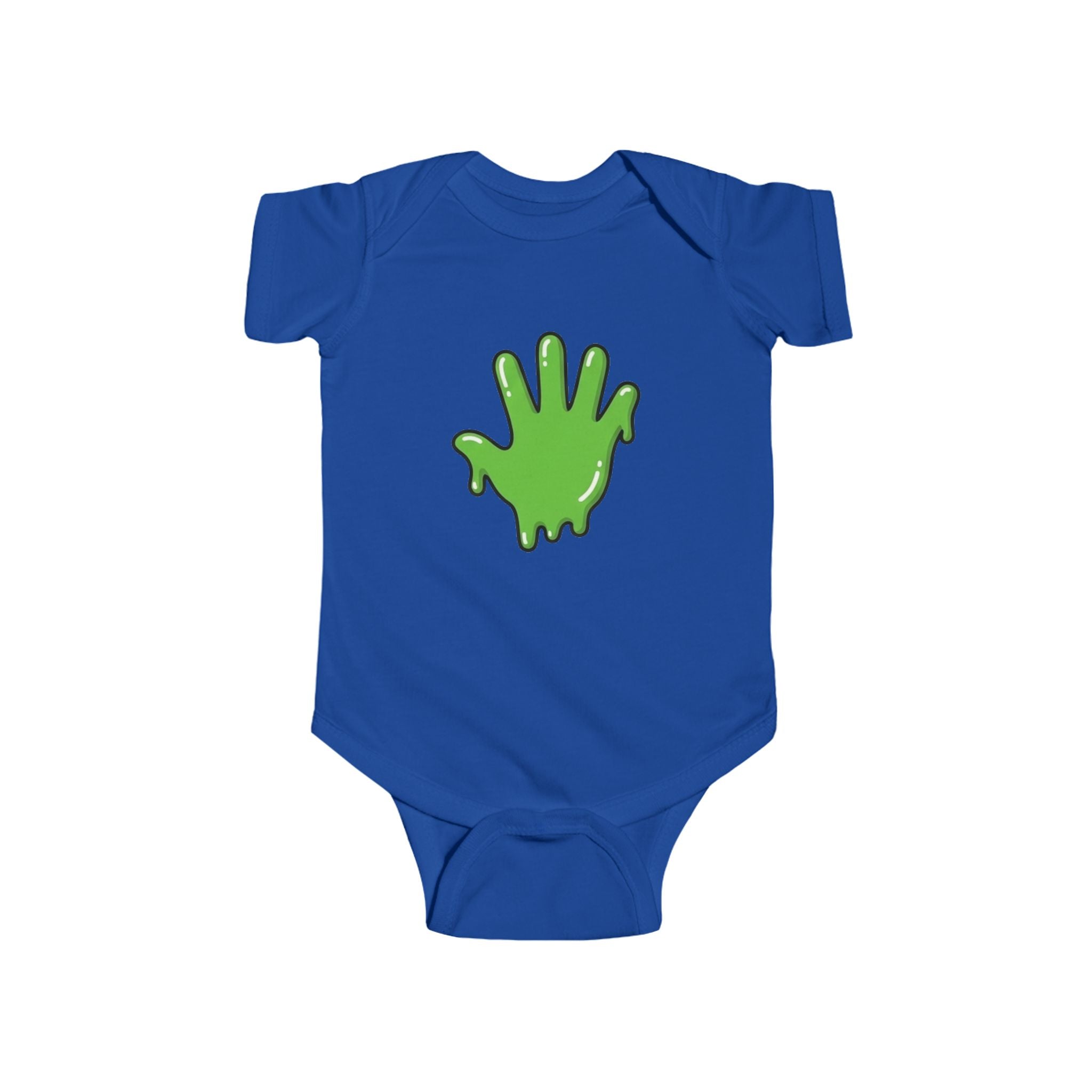 The Slime Shop Infant Fine Jersey Bodysuit — Royal Blue / Green Slime In 5