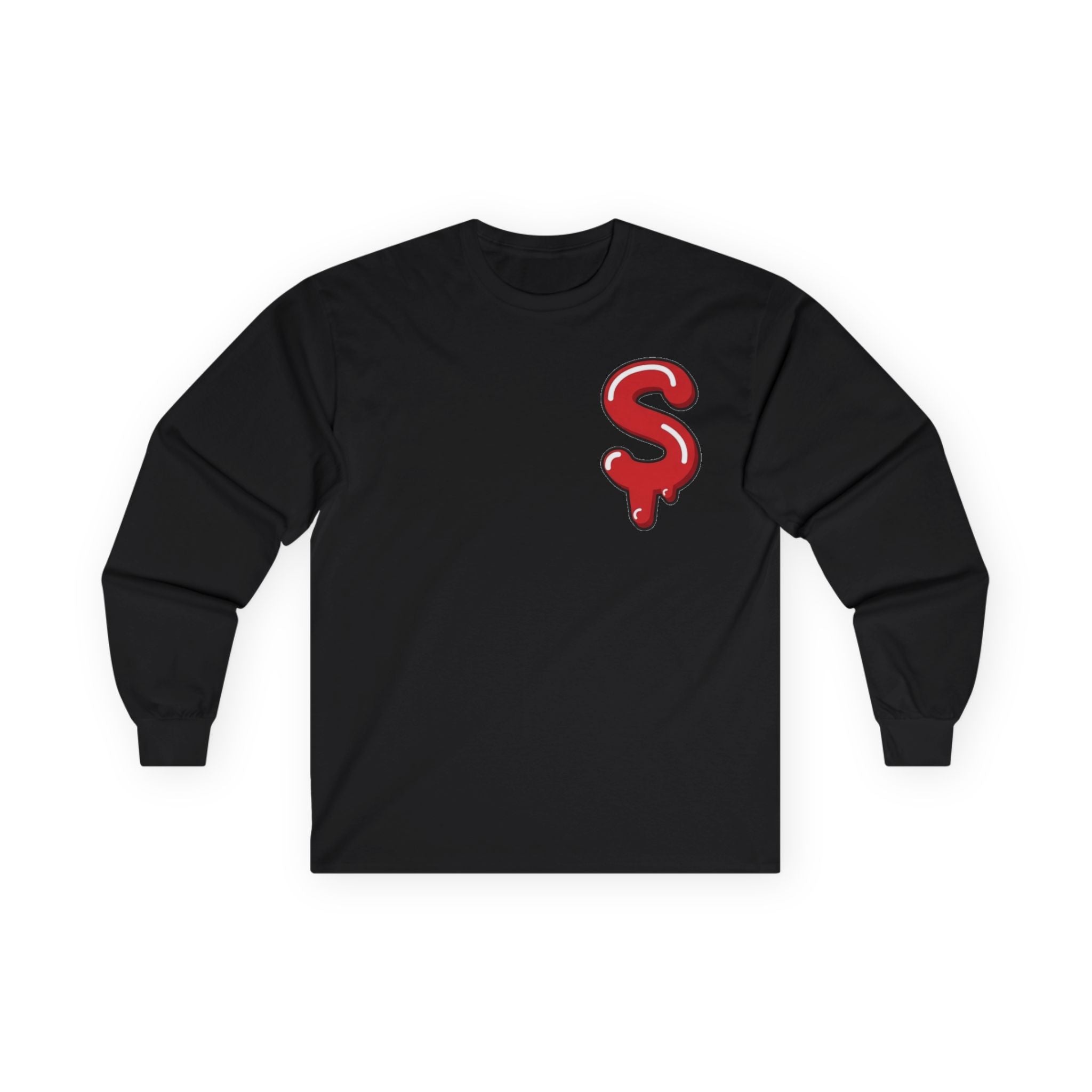 The Slime Shop Ultra Cotton Long-Sleeve Tee — Royal Blue / Red Slime Sircle
