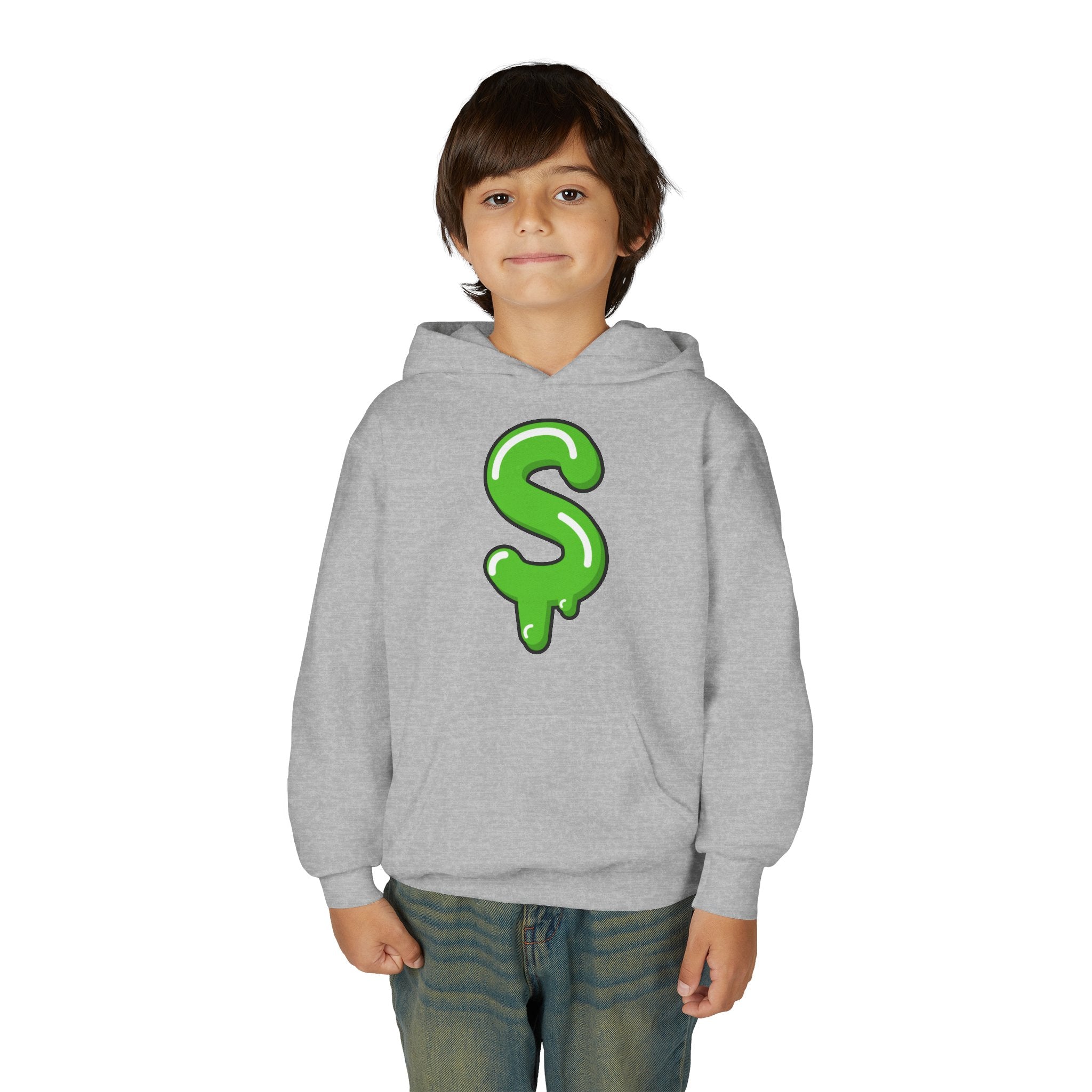 The Slime Shop Youth Hoodie — Carolina Blue / Green Slime $