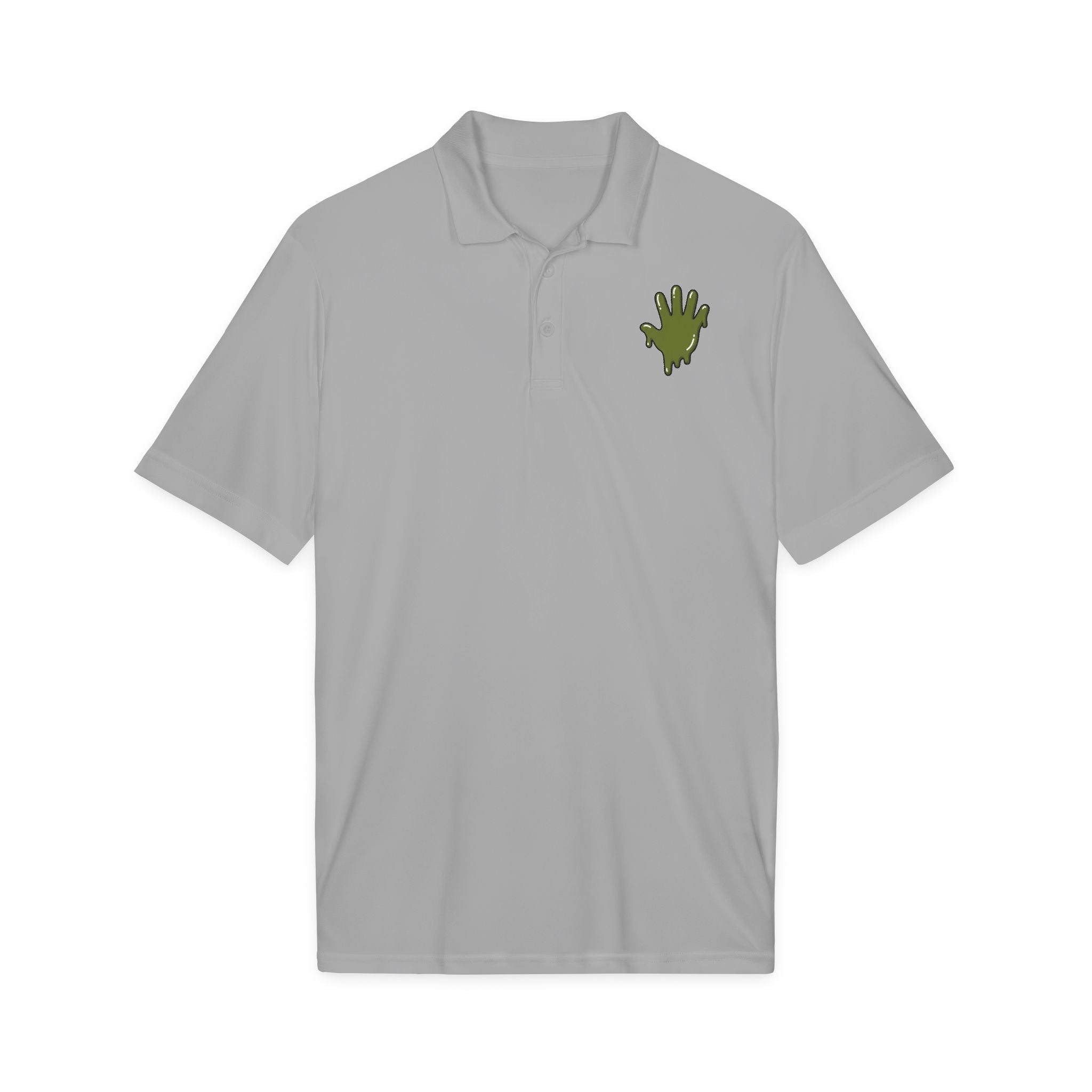 The Slime Shop Sport-Tek Polo — White / Olive Slime In 5
