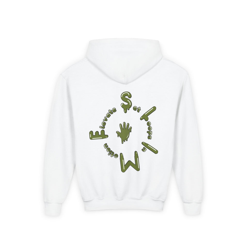 The Slime Shop Youth Hoodie — Red / Army Green Slime $