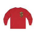 The Slime Shop Ultra Cotton Long-Sleeve Tee — Dark Heather / Olive Slime Sircle