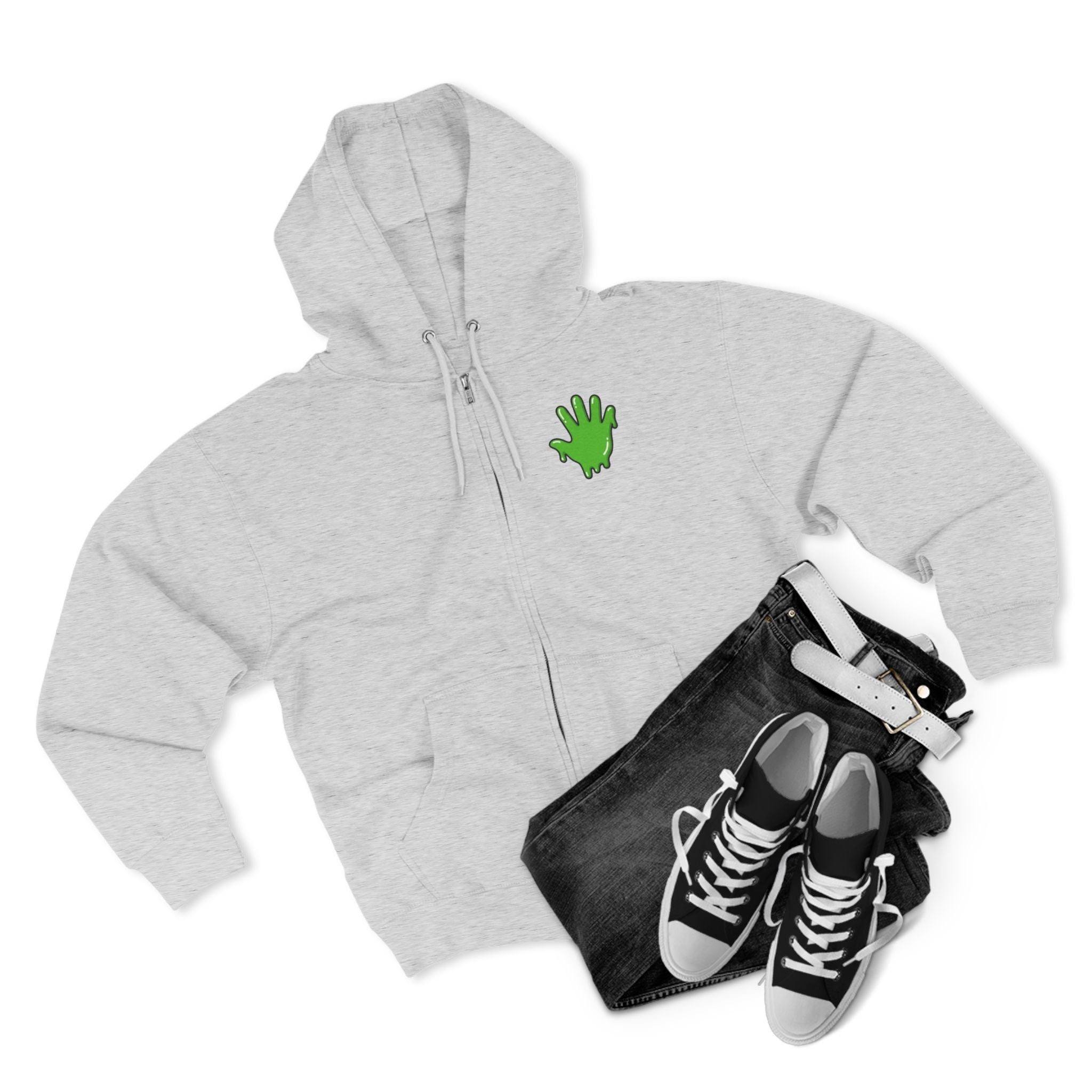 The Slime Shop Zip Hoodie — Heather / Green Slime In 5