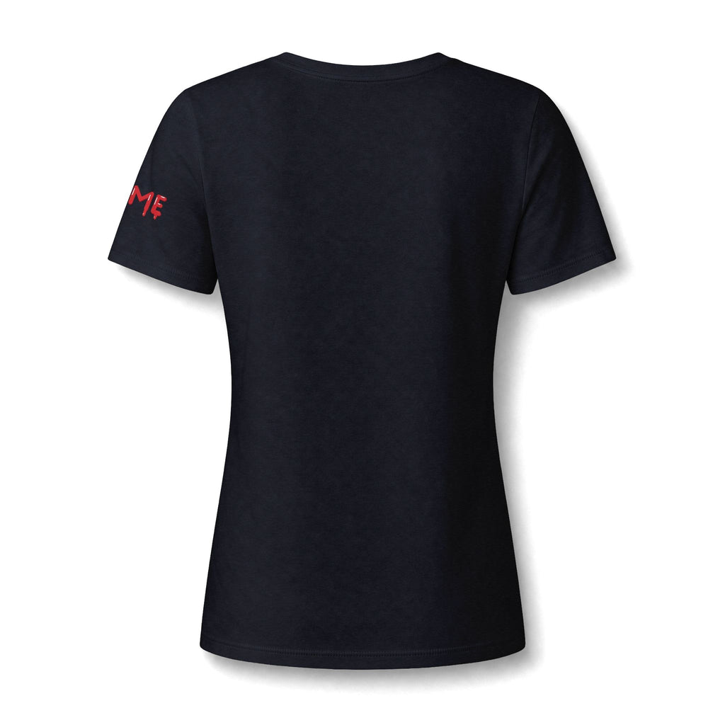 The Slime Shop Women's V-Neck Tee — White / Red Slime In 5