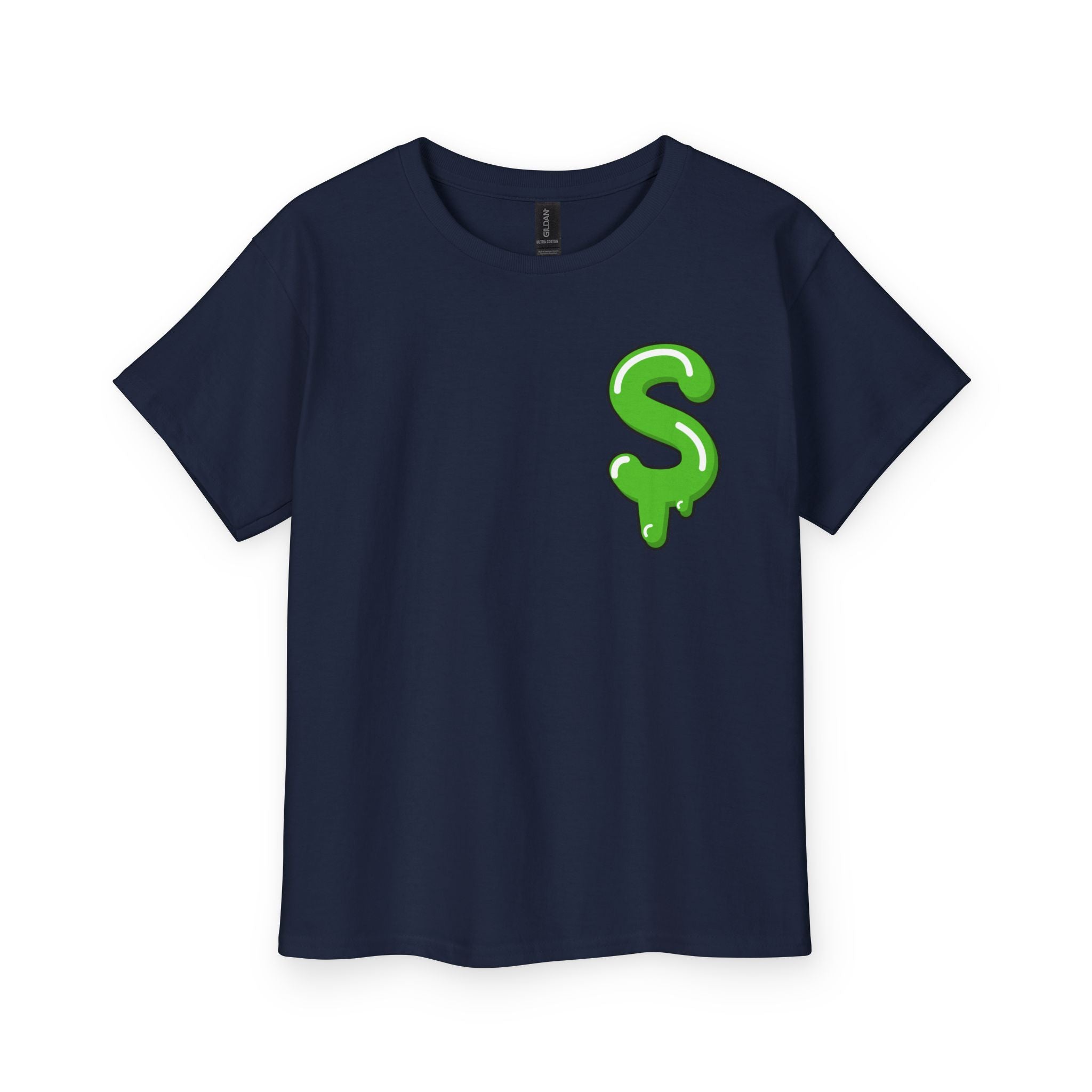 The Slime Shop Youth Tee — Navy / Green Slime Sircle