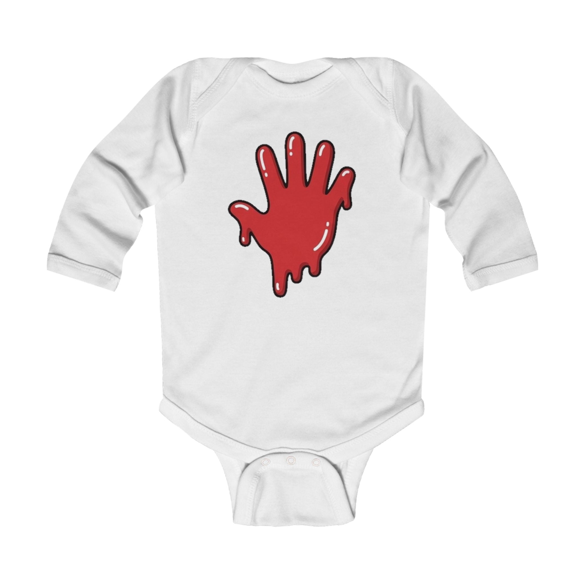 The Slime Shop Infant Long-Sleeve Bodysuit — Navy / Red Slime In 5