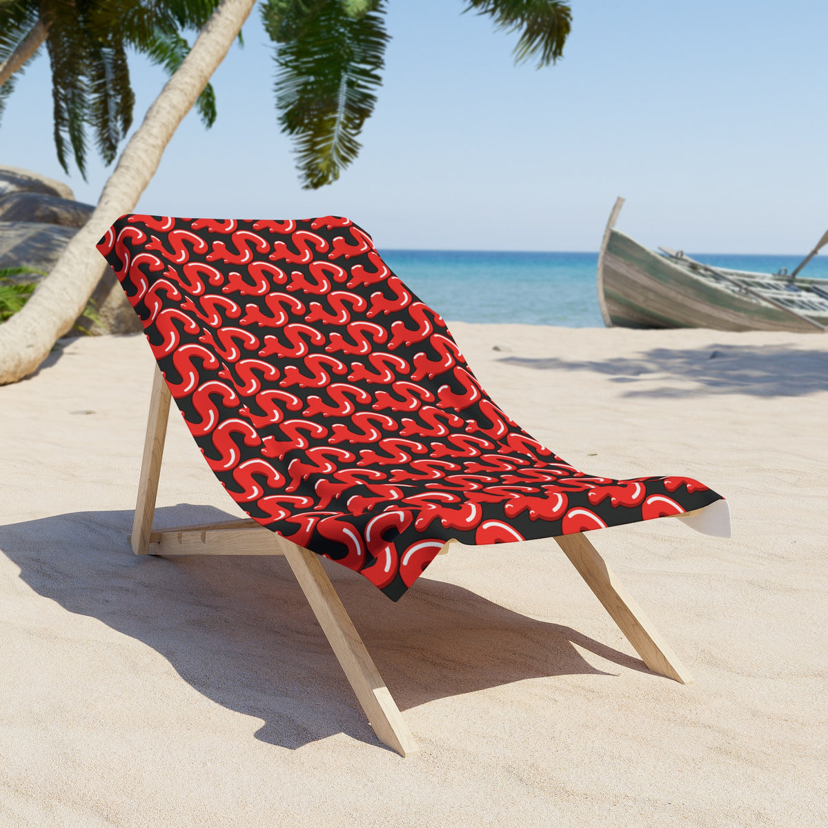 Red/Slime$ Beach Towel