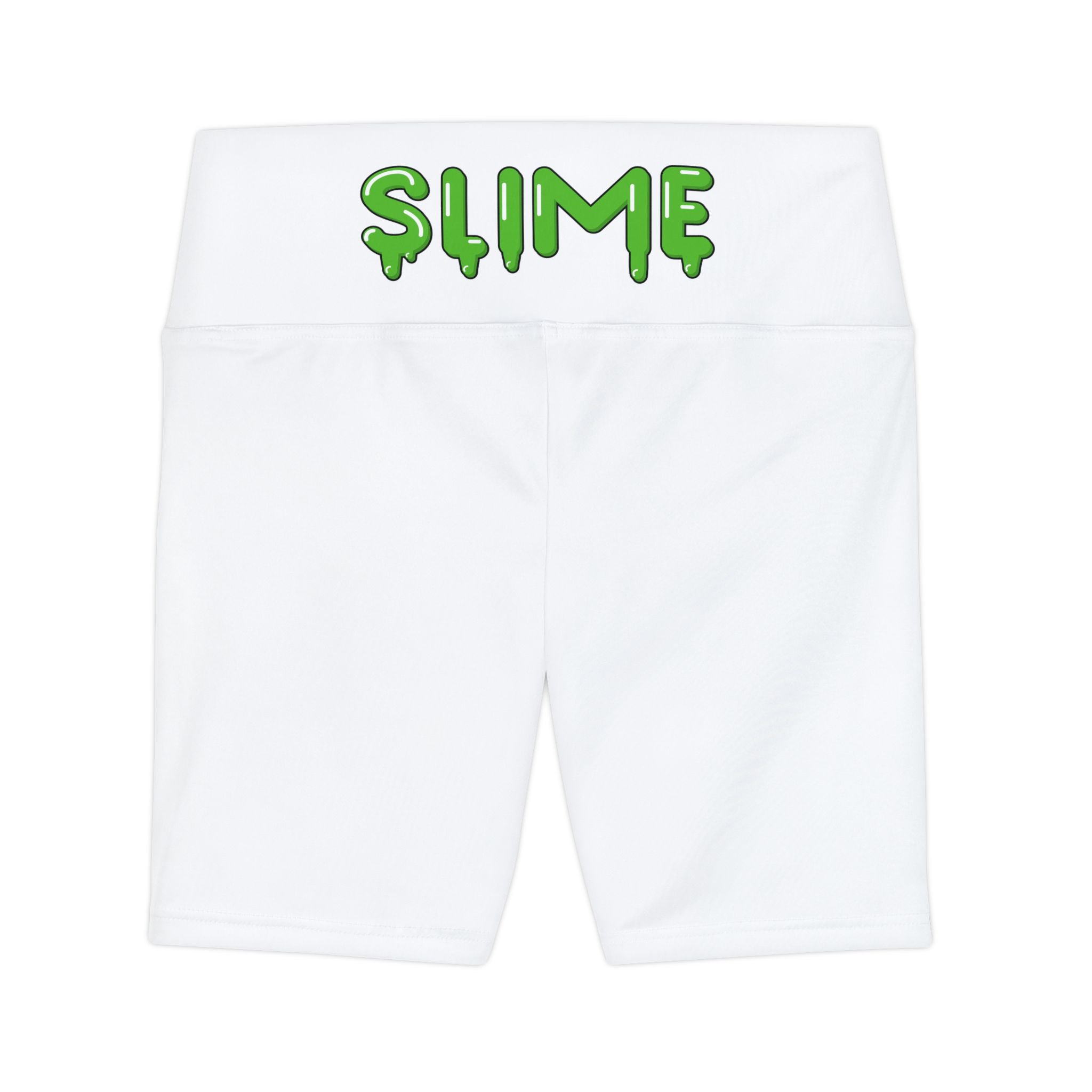 The Slime Shop Women's Workout Shorts — White / Green Slime In 5