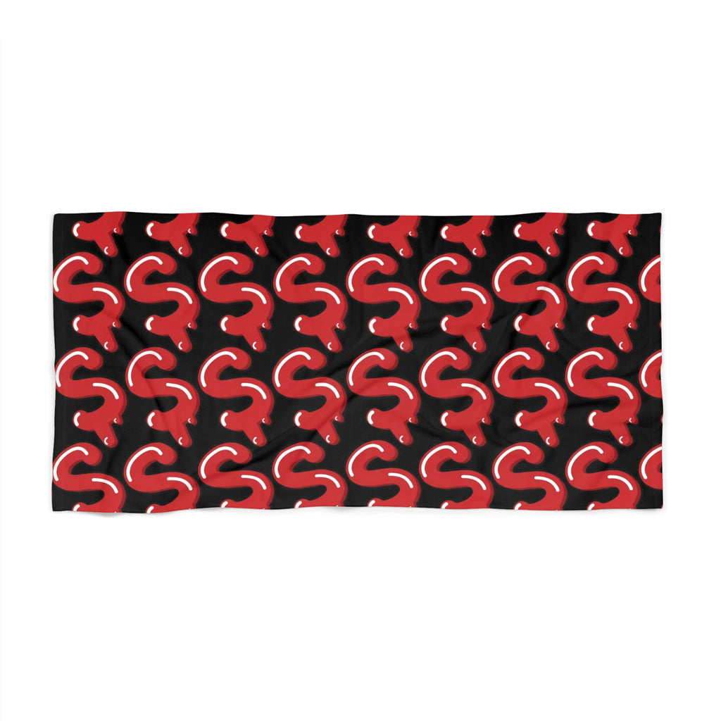 The Slime Shop Beach Towel — Black / Red Slime S (AOP)