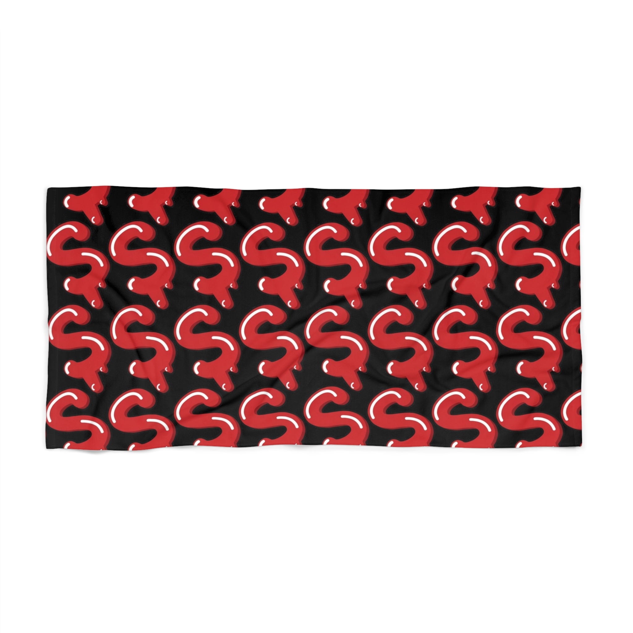 The Slime Shop Beach Towel — Black / Red Slime S (AOP)