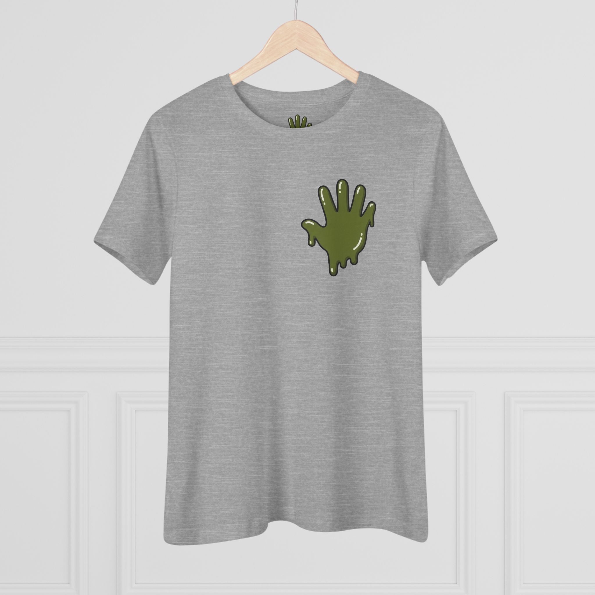 The Slime Shop Women's Tee — White / Olive Slime In 5