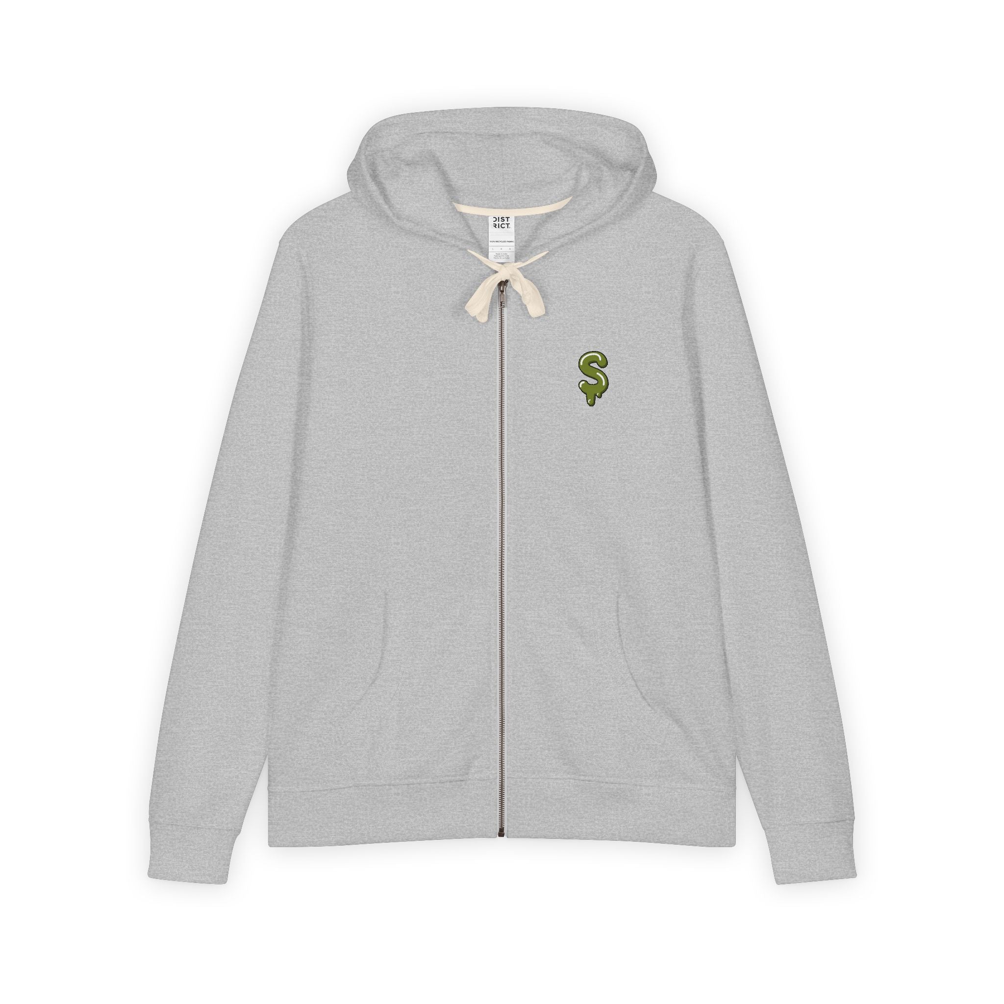 The Slime Shop Full-Zip Hoodie — Black / Olive Slime In 5