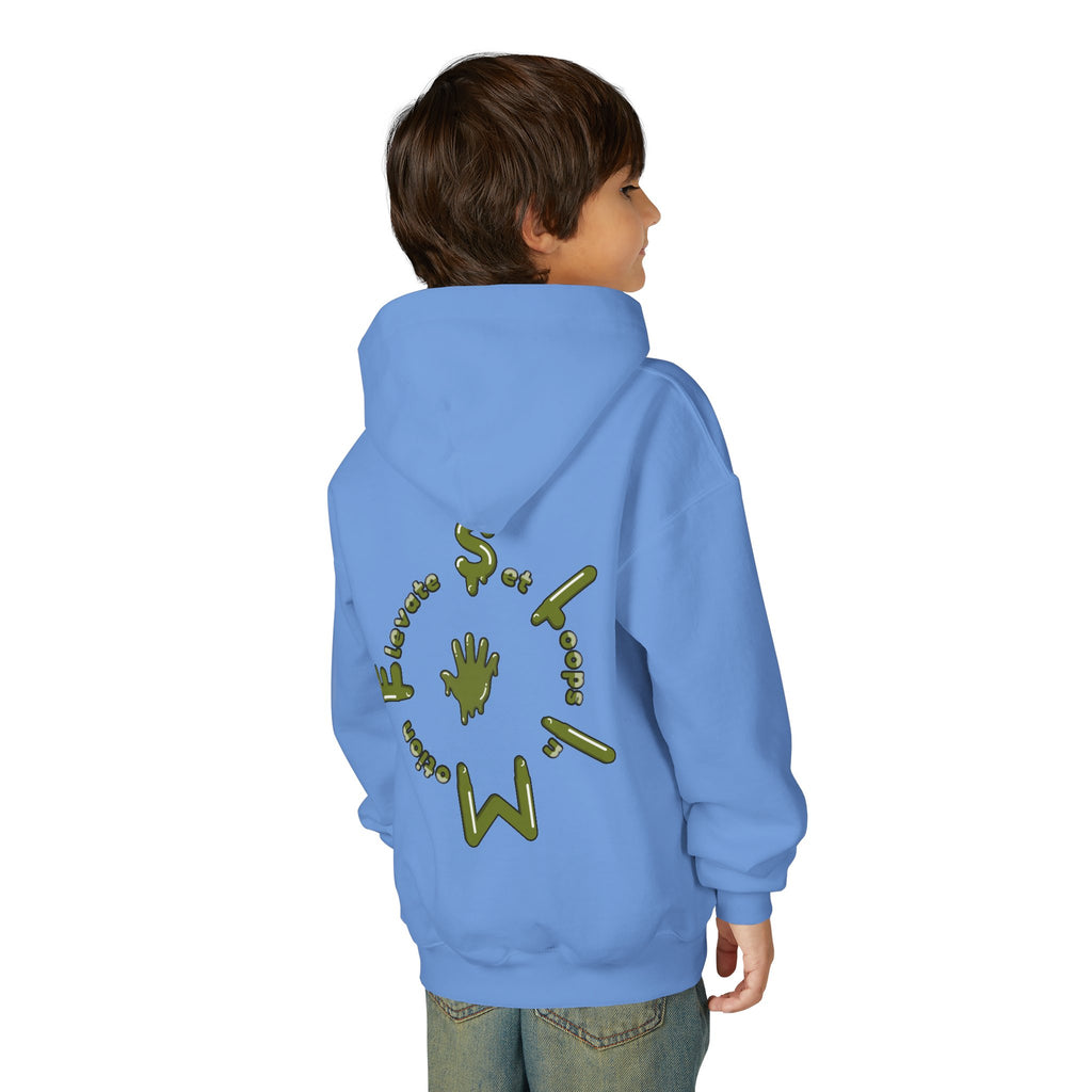 The Slime Shop Youth Hoodie — Red / Army Green Slime $