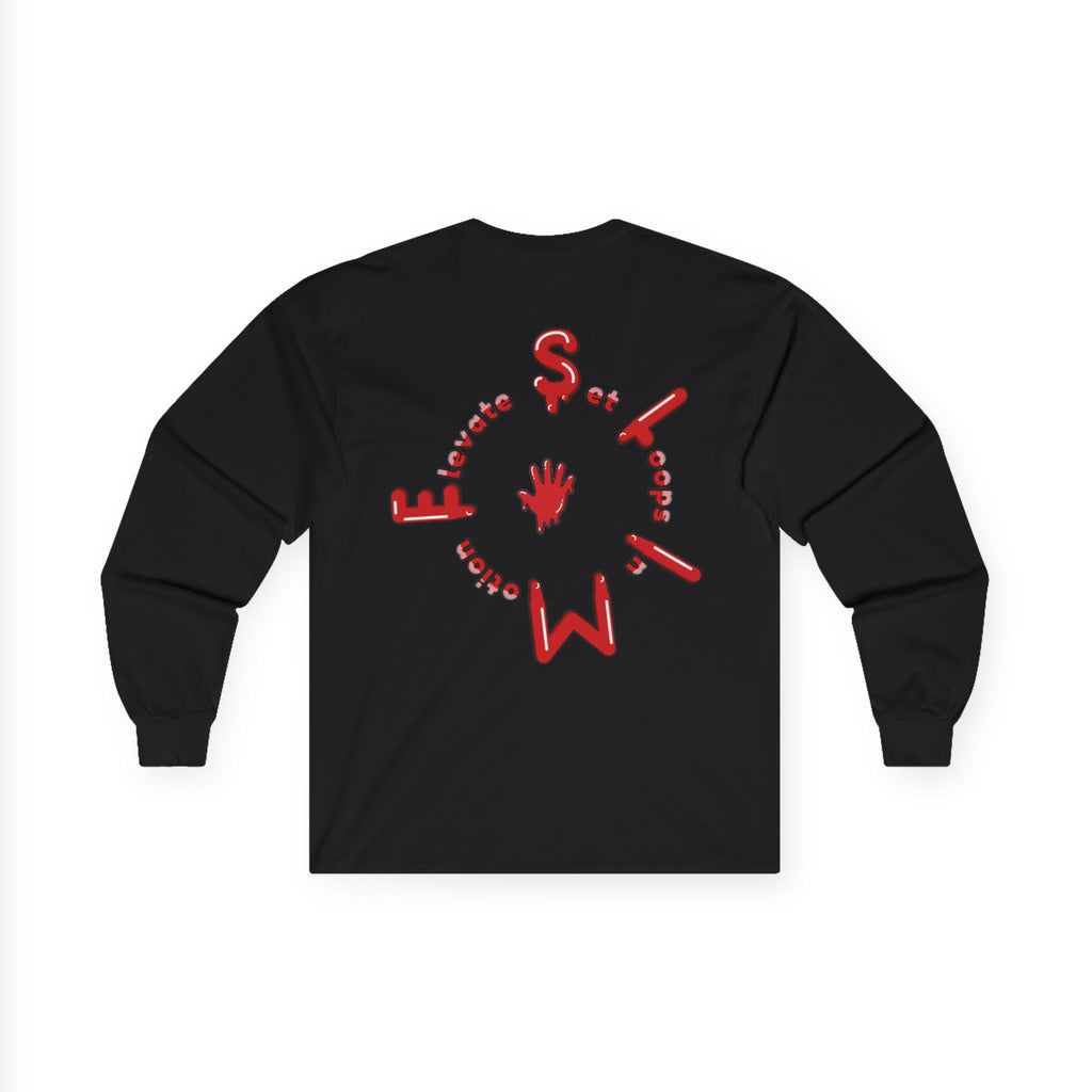The Slime Shop Ultra Cotton Long-Sleeve Tee — Royal Blue / Red Slime Sircle