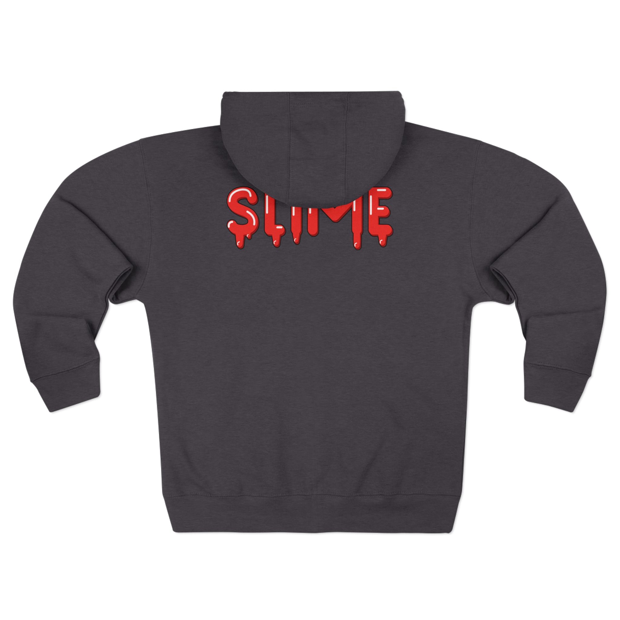 The Slime Shop Zip Hoodie — Heather / Red Slime $