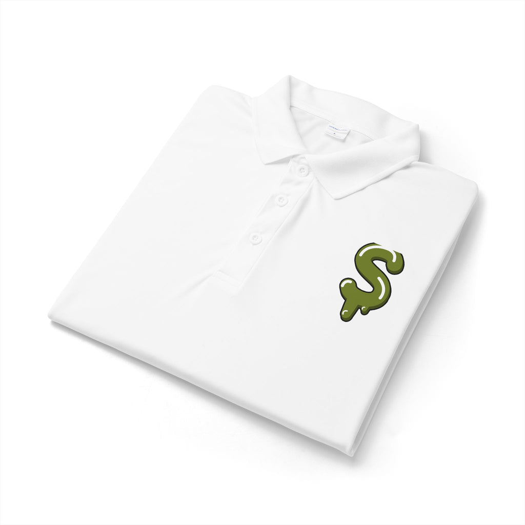 The Slime Shop Sport-Tek Polo — White / Olive Slime $