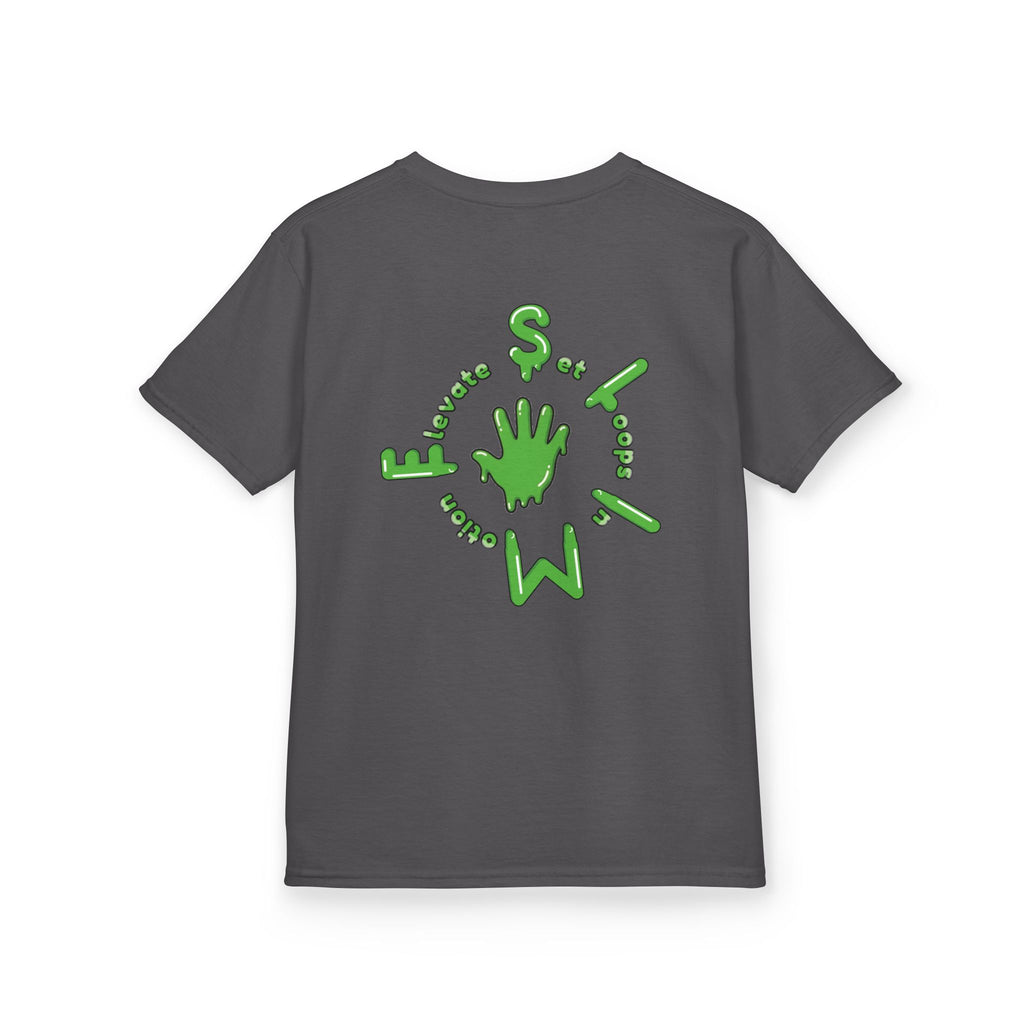 The Slime Shop Kids Tee — Royal Blue / Green Slime Sircle