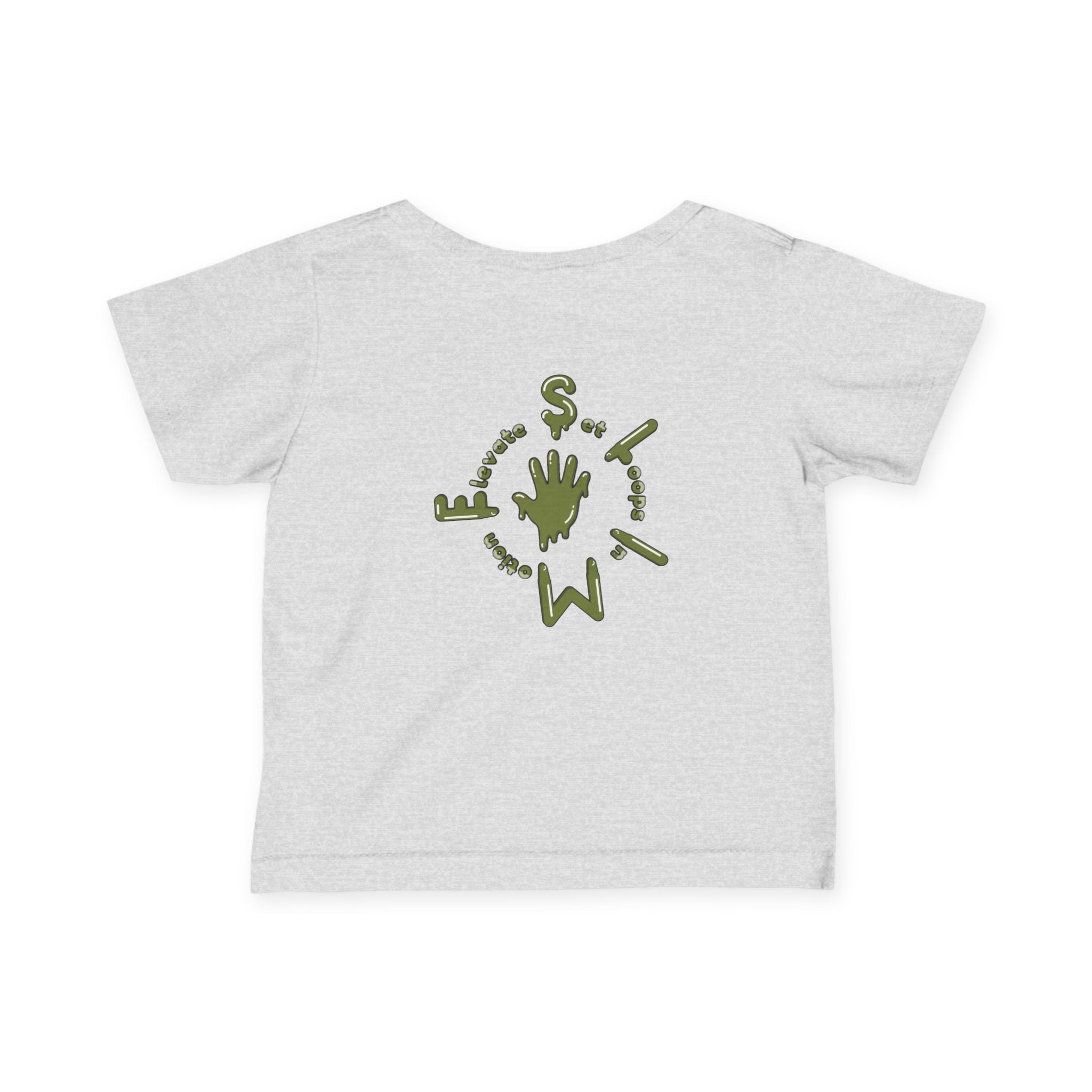 The Slime Shop Infant Fine Jersey Tee — Black / Military Green Slime Sircle