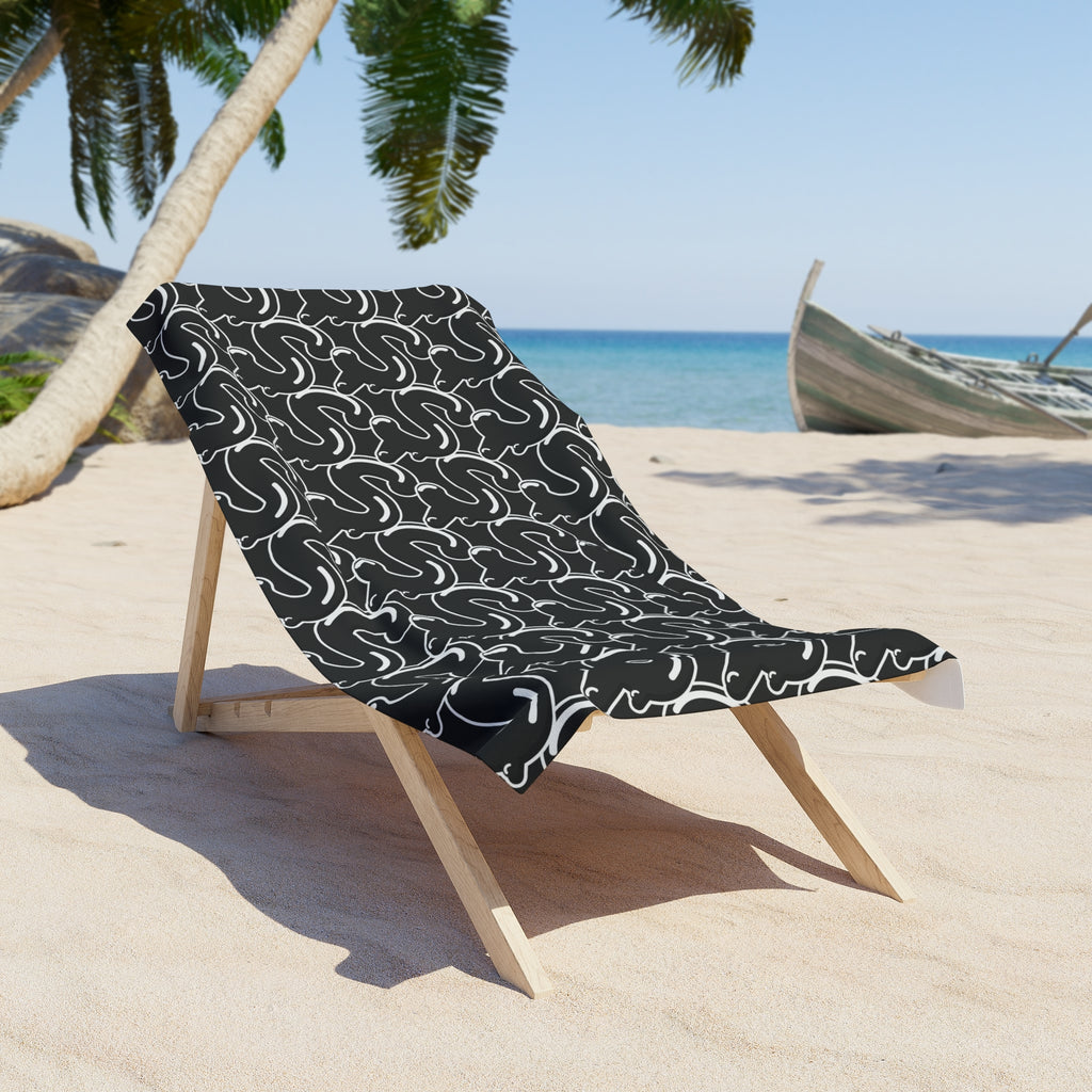 Black/Slime$ Beach Towel