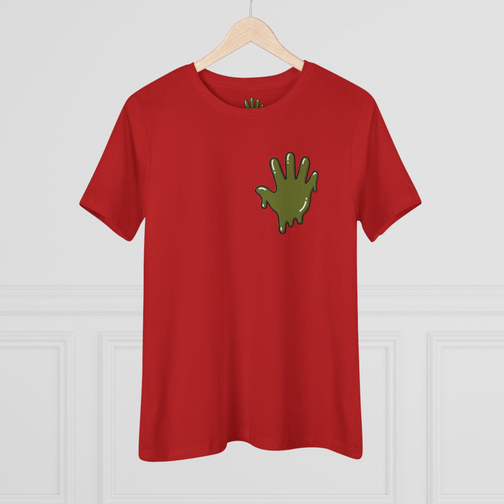 The Slime Shop Women's Tee — White / Olive Slime In 5