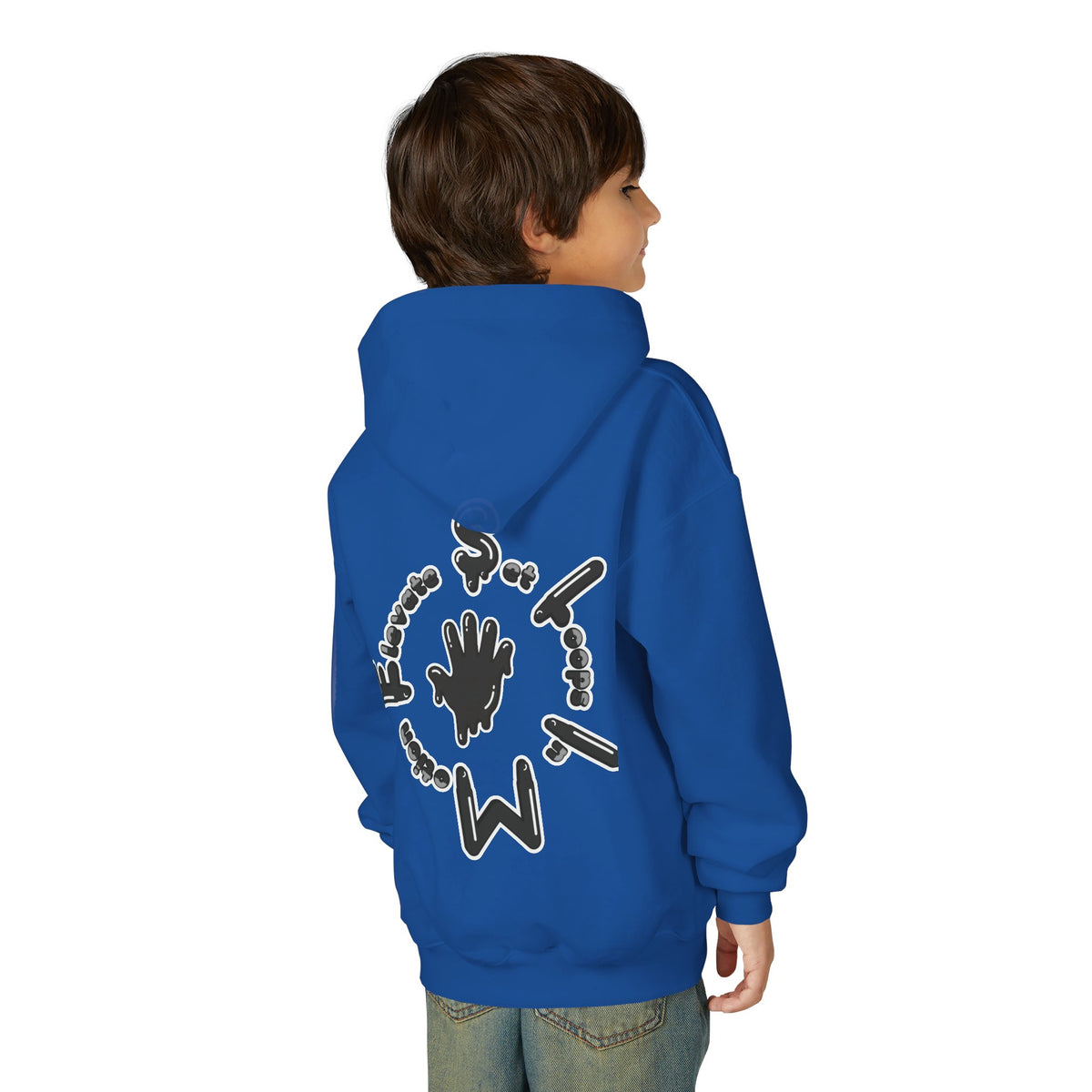 Black Slime Sircle Youth Heavy Blend Hooded Sweatshirt
