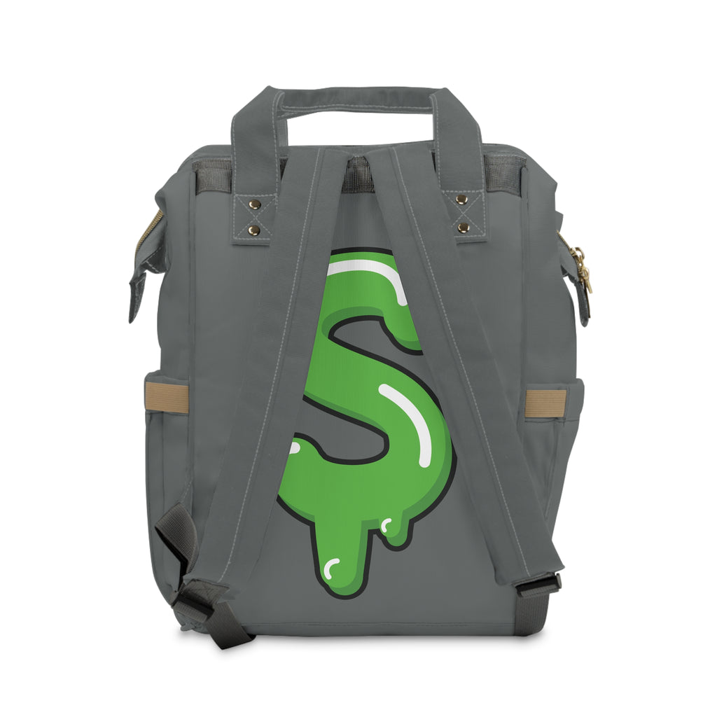 The Slime Shop Diaper Backpack — Gray / Green Slime Sircle