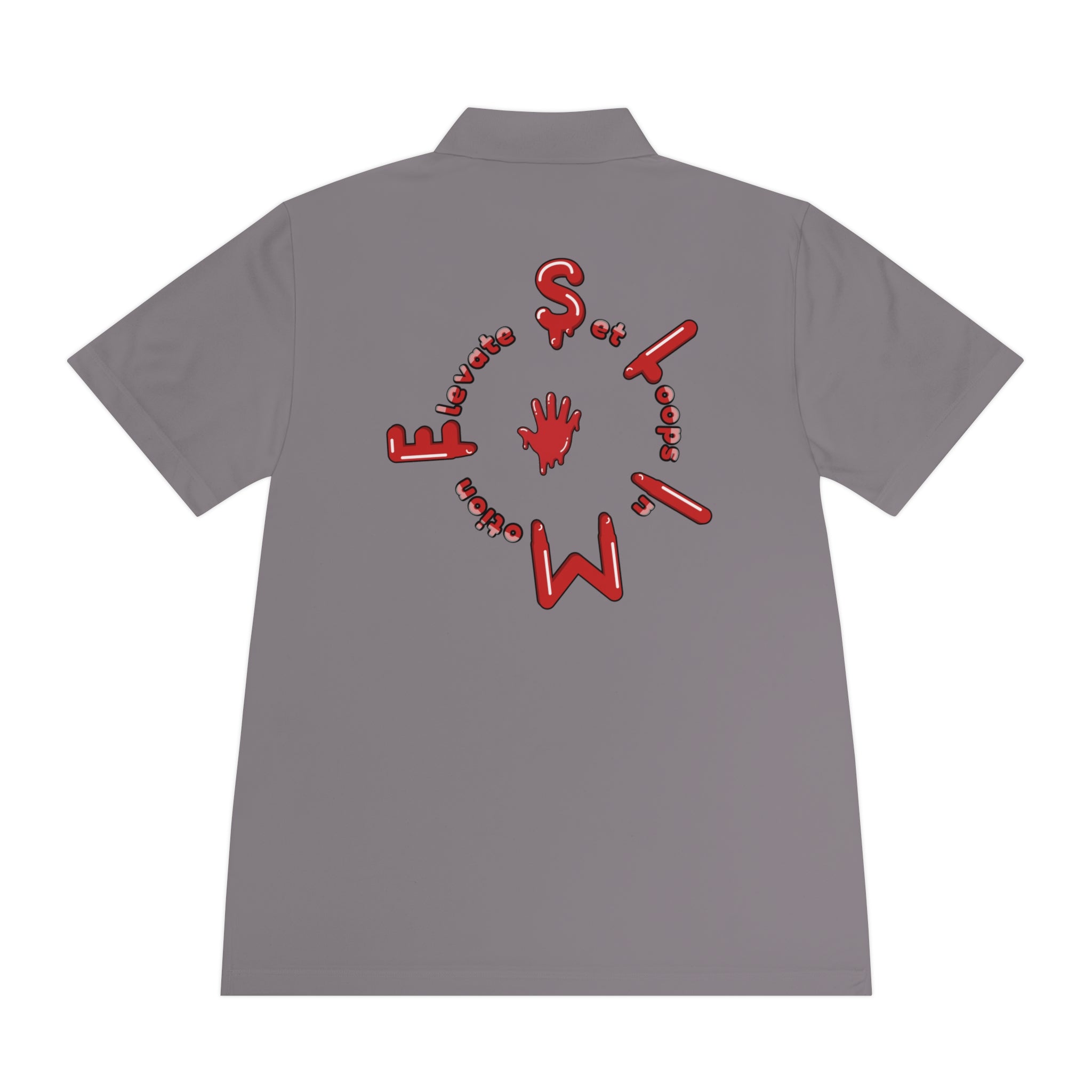 The Slime Shop Sport Polo — Grey / Red Slime Sircle