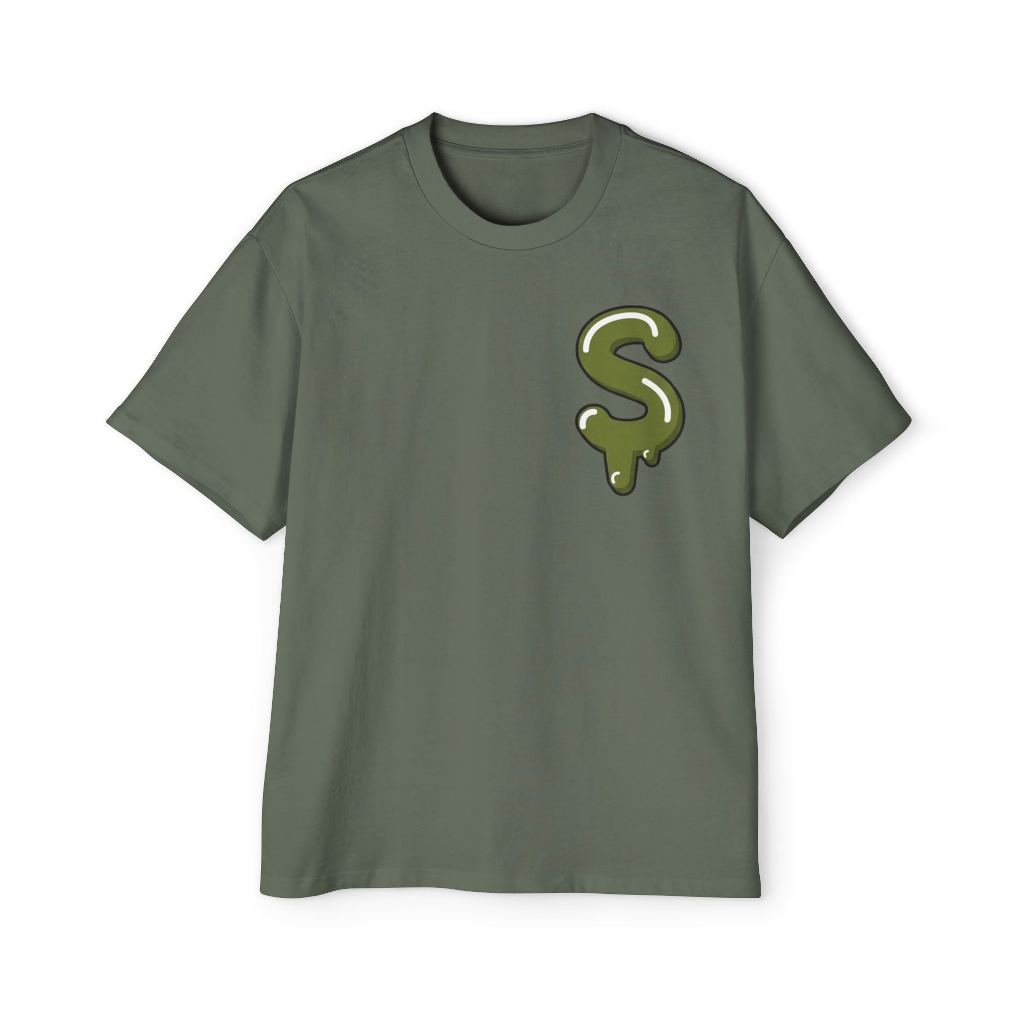 The Slime Shop Heavy Oversized Tee — Brown / Olive Slime Sircle