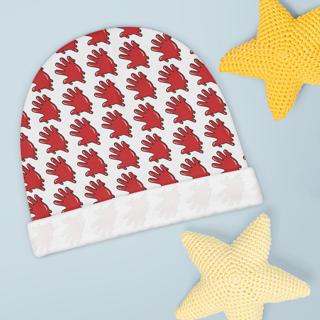 The Slime Shop Baby Beanie — White / Red Slime In 5