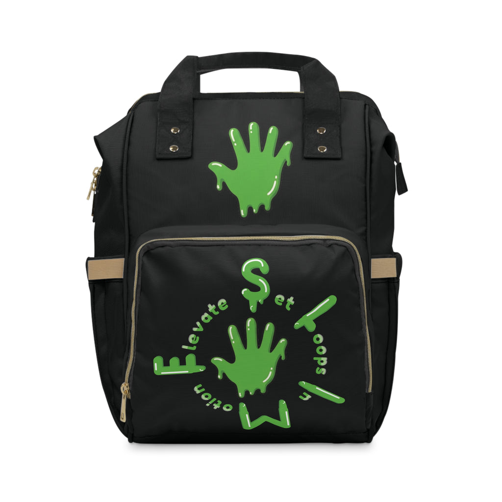 The Slime Shop Diaper Backpack — Black / Green Slime Sircle