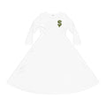 The Slime Shop Women's Long Sleeve Dance Dress — White / Olive Slime $