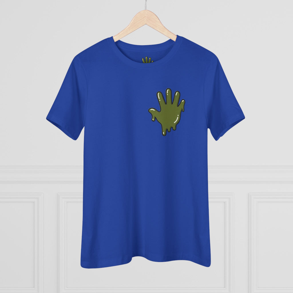 The Slime Shop Women's Tee — White / Olive Slime In 5