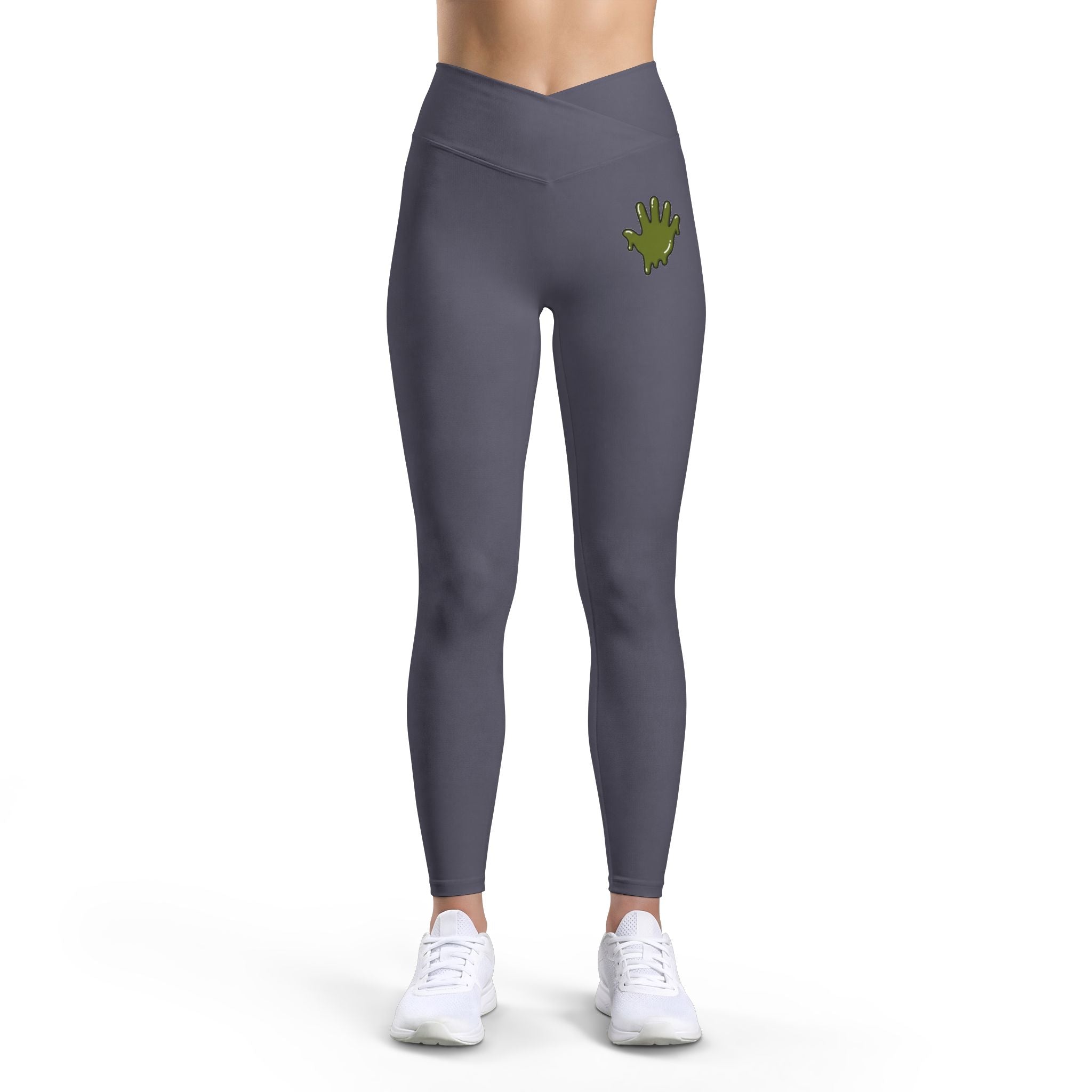 The Slime Shop Women's Luxe Leggings — Black / Olive Slime In 5