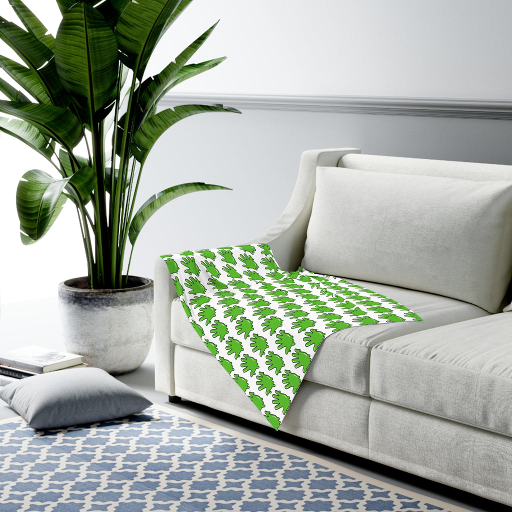 The Slime Shop Baby Swaddle Blanket — White / Green Slime In 5