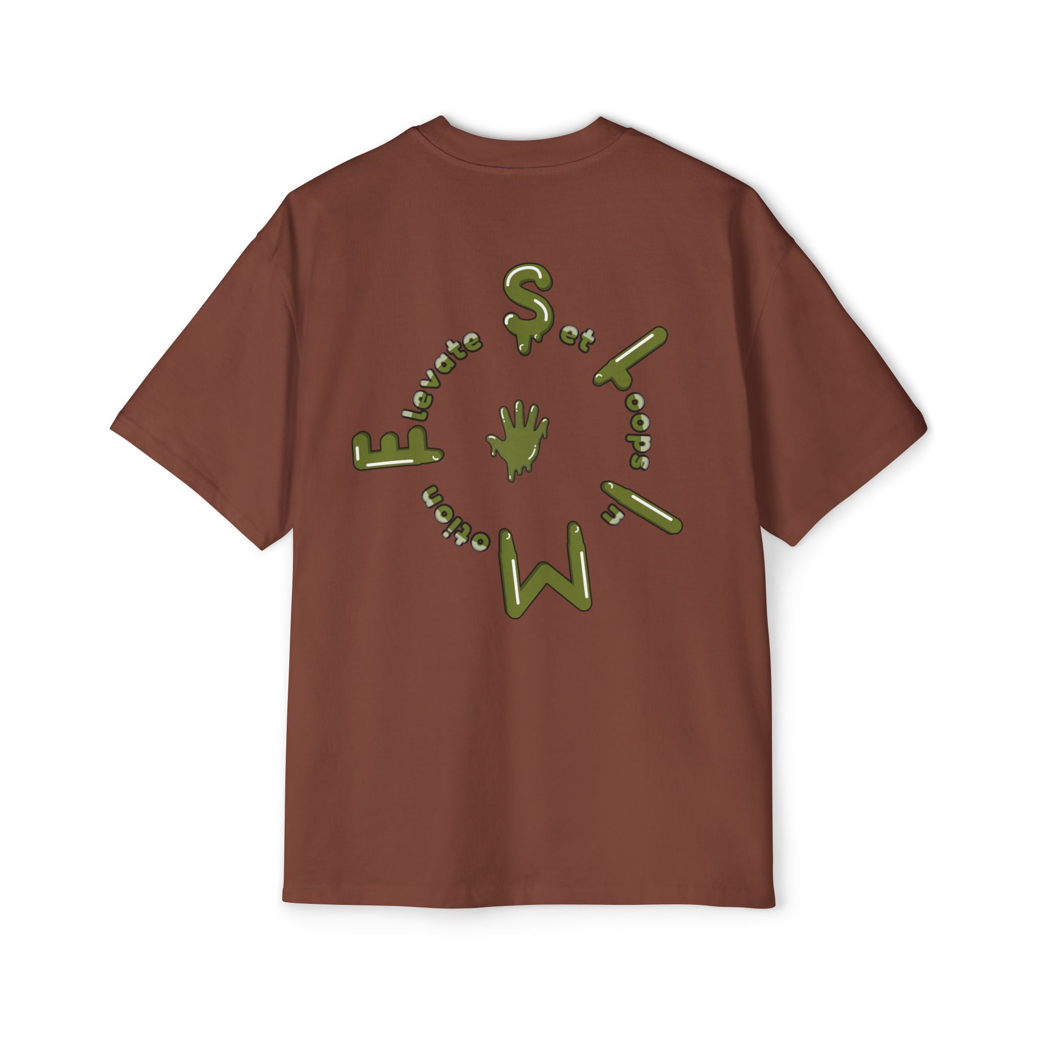 The Slime Shop Heavy Oversized Tee — Brown / Olive Slime Sircle