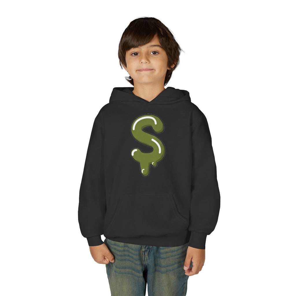 The Slime Shop Youth Hoodie — Red / Army Green Slime $