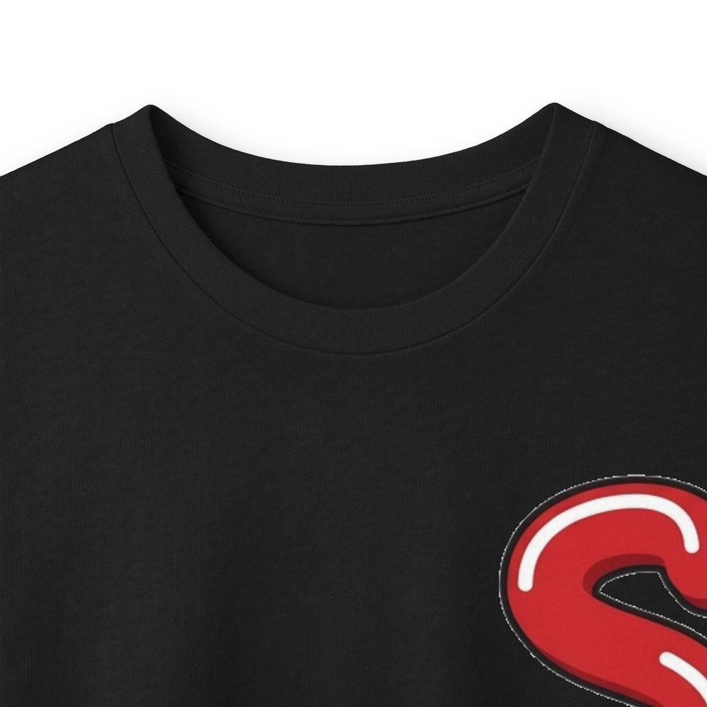 The Slime Shop Ultra Cotton Long-Sleeve Tee — Royal Blue / Red Slime Sircle