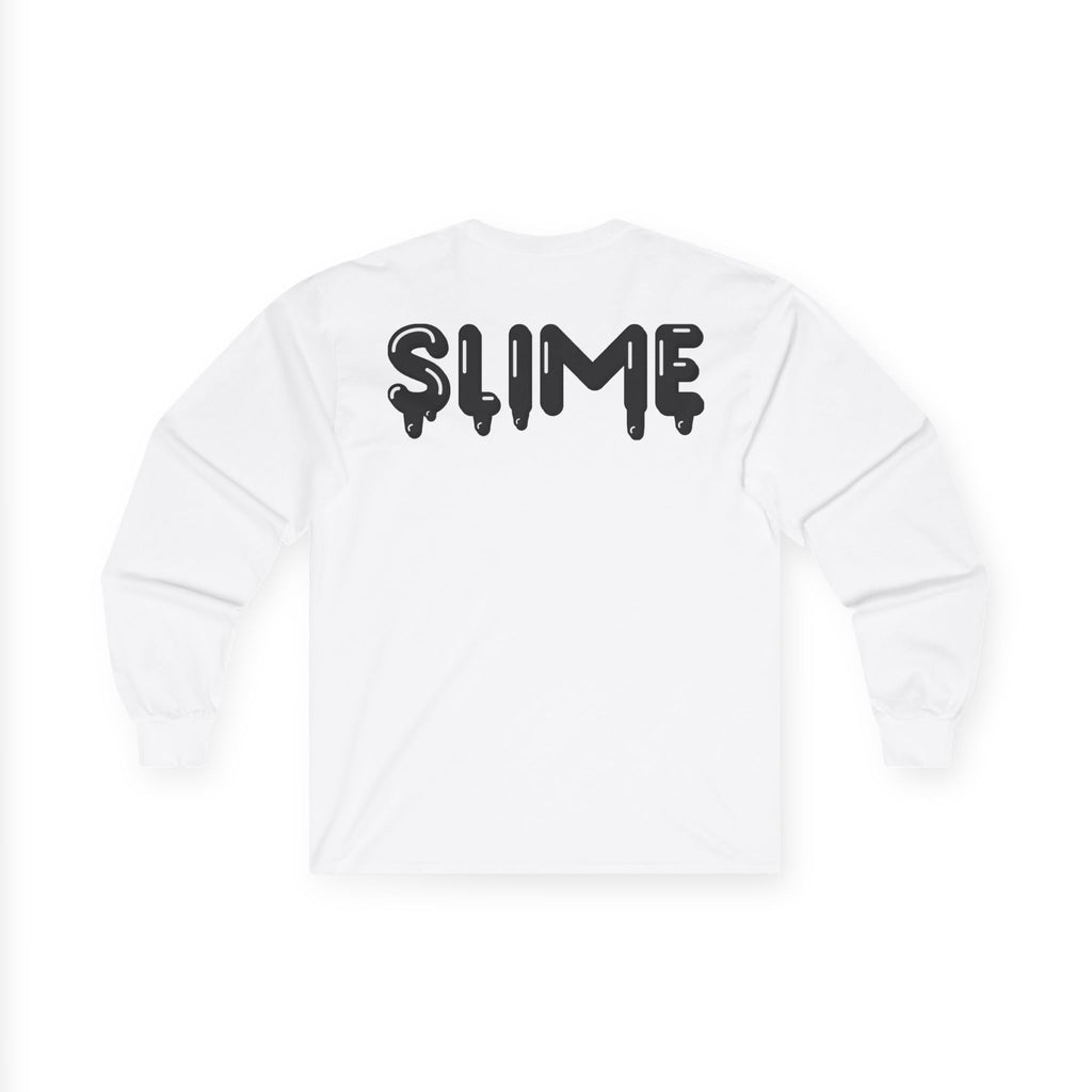 The Slime Shop Ultra Cotton Long-Sleeve — White / Black Slime $
