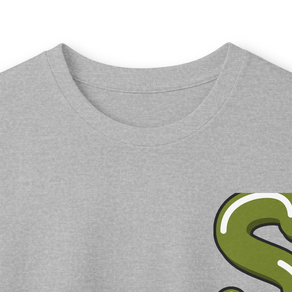 The Slime Shop Ultra Cotton Long-Sleeve — White / Olive Slime-$