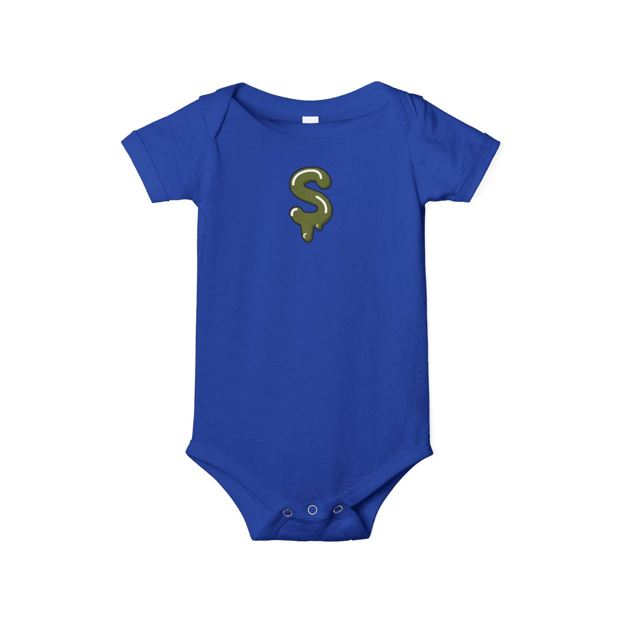 The Slime Shop Infant Jersey One Piece — Royal Blue / Military Green Slime Sircle