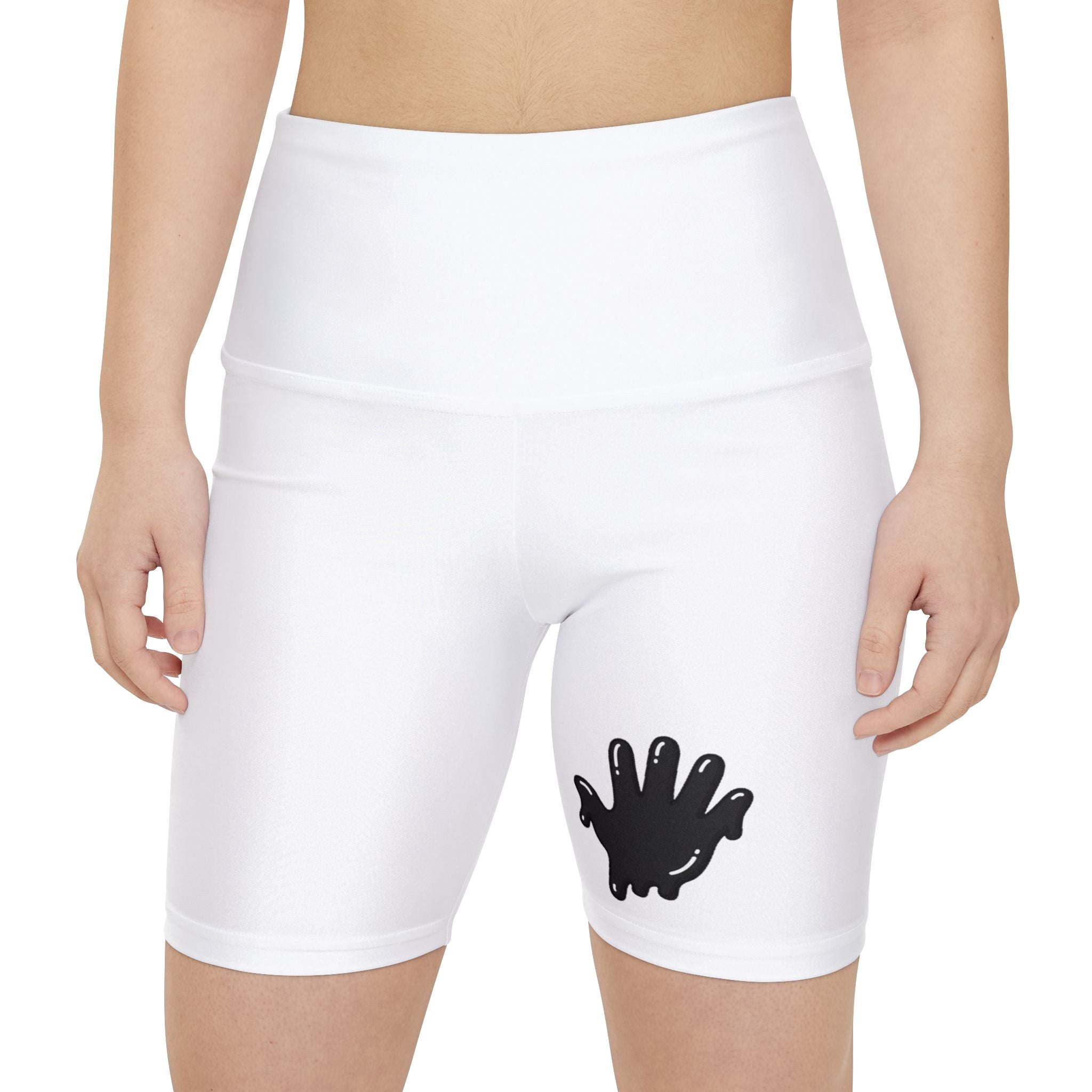 The Slime Shop Women's Workout Shorts — White / Black Slime In 5