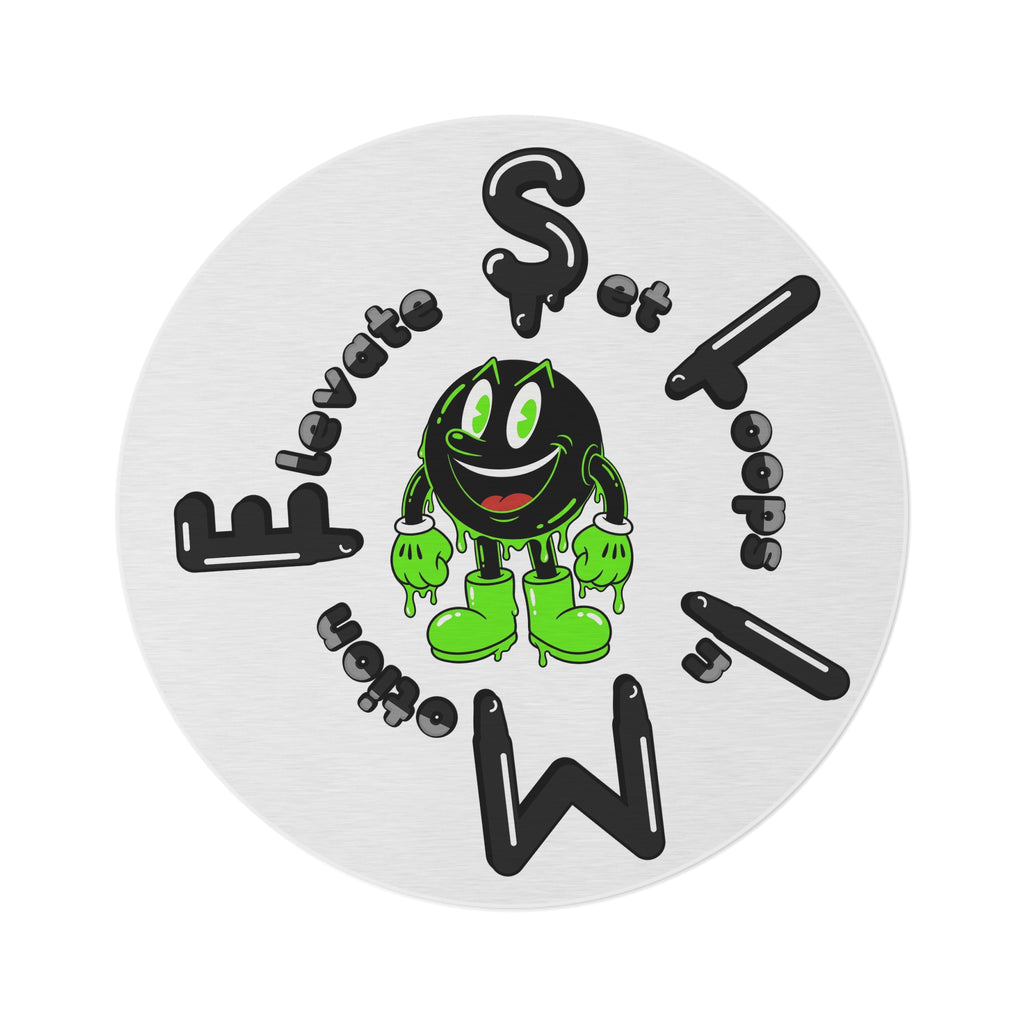 The Slime Shop Round Rug — Slimeman & Ring (Black)
