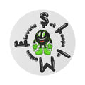 The Slime Shop Round Rug — Slimeman & Ring (Black)
