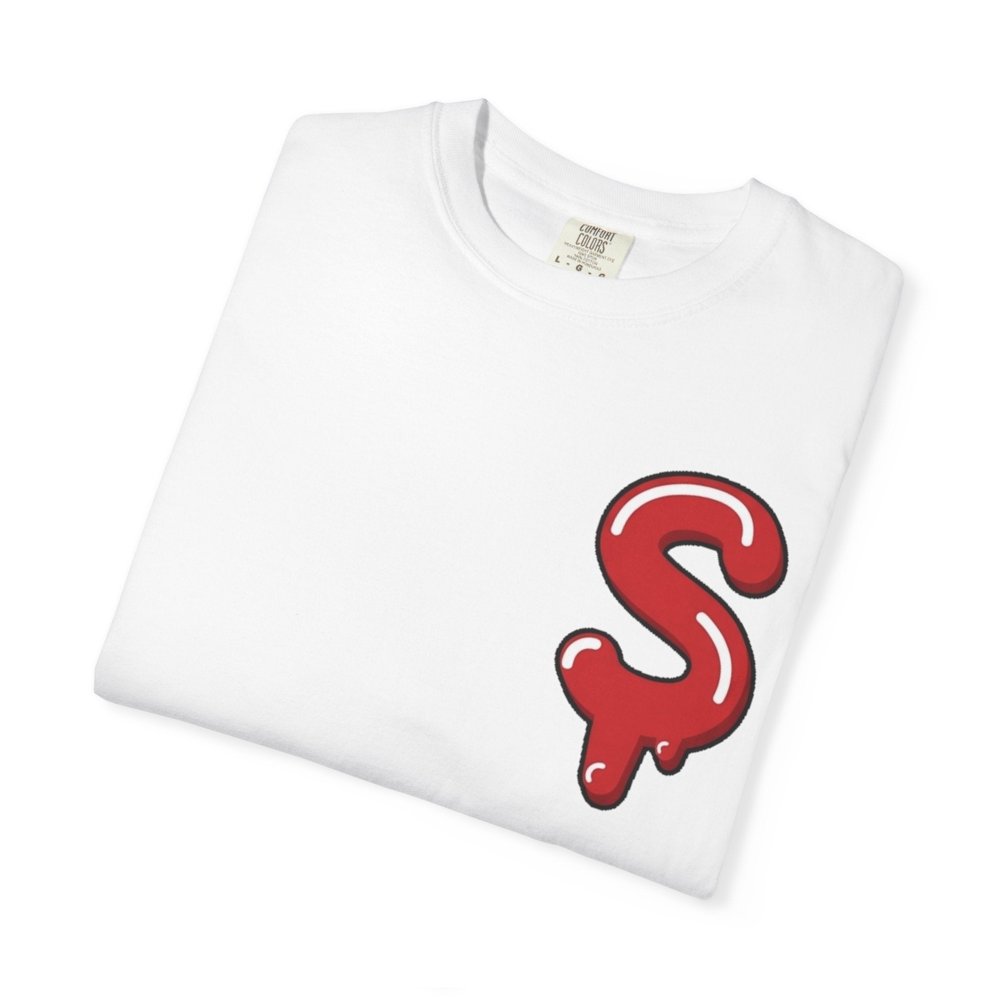 The Slime Shop Signature Tee — White / Red Slime-$