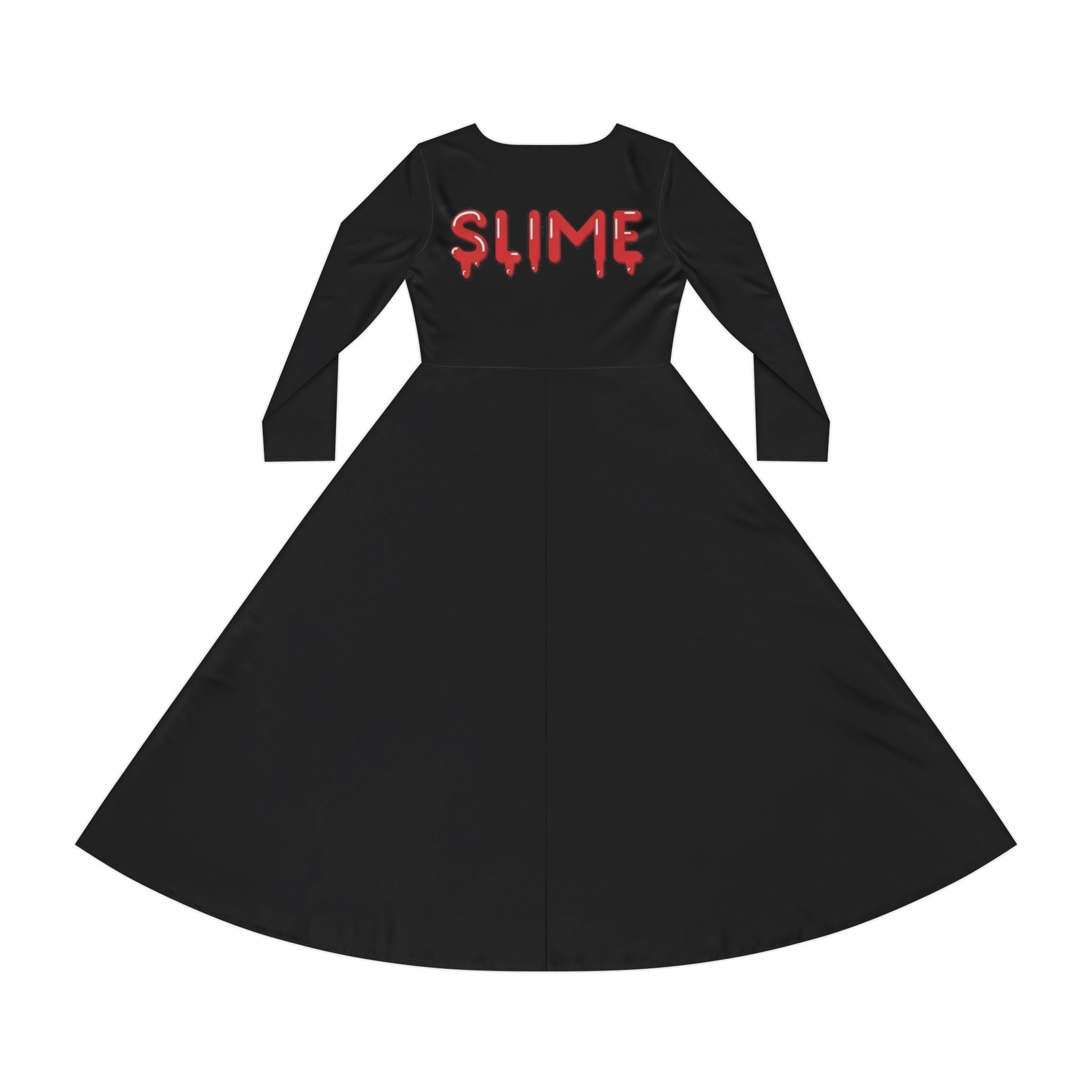 The Slime Shop Women's Long Sleeve Dance Dress — Black / Red Slime $
