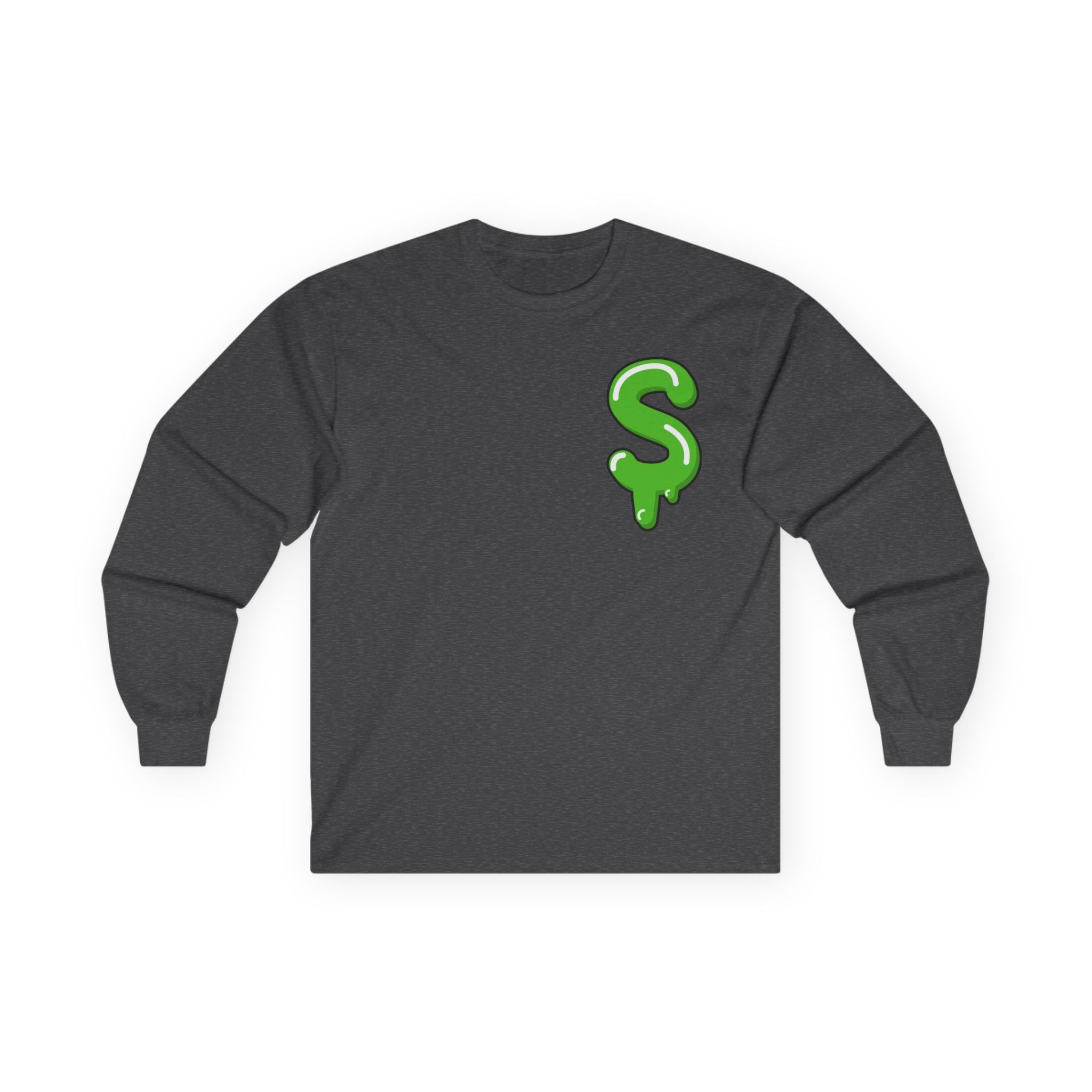 The Slime Shop Ultra Cotton Long-Sleeve Tee — Carolina Blue / Green Slime $